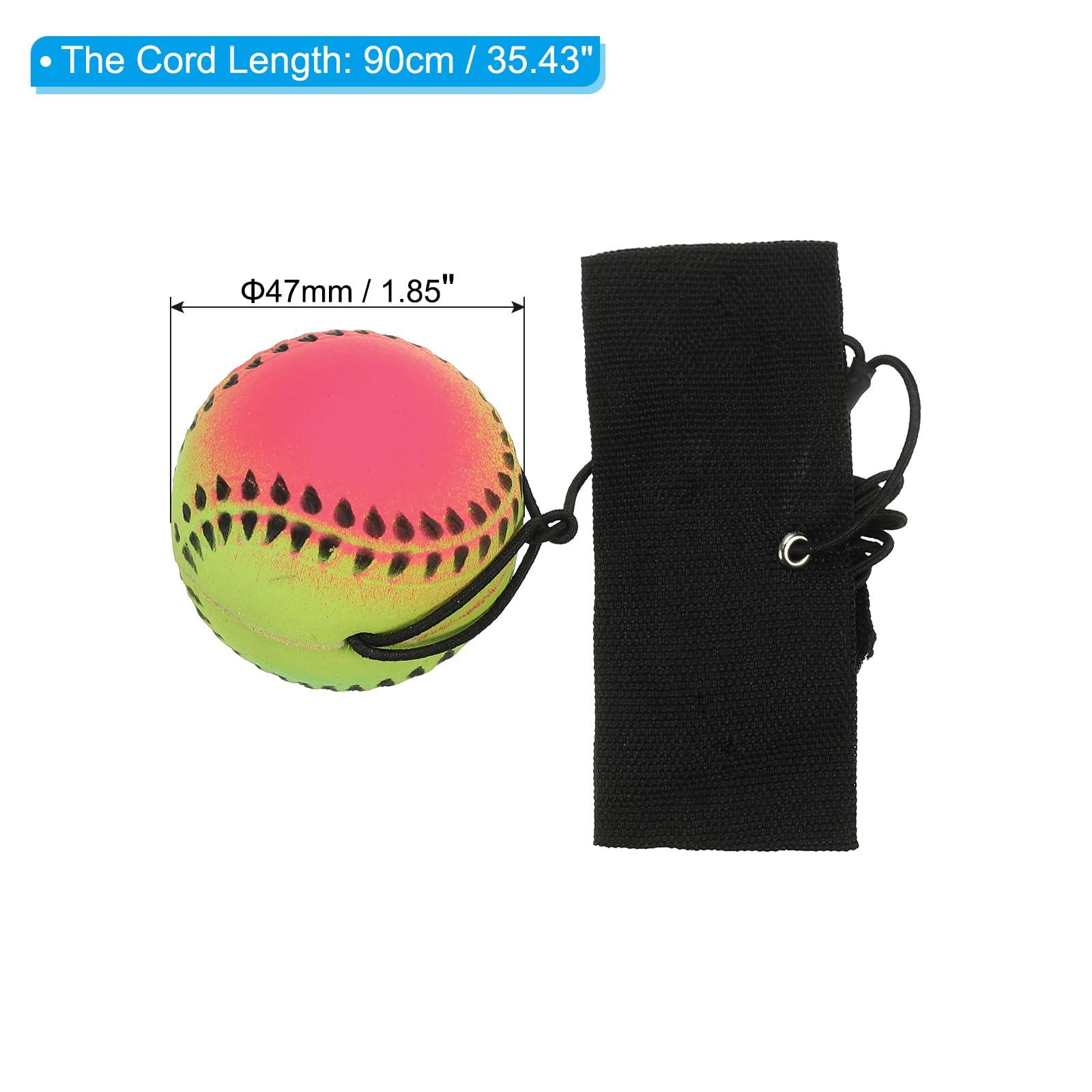 PATIKIL PATIKIL 1.9 Inch Sports Wrist Ball, Baseball Rubber Rebound Wristband Wrist Return Ball Sport on a String for Exercise Play, Mixed Colors