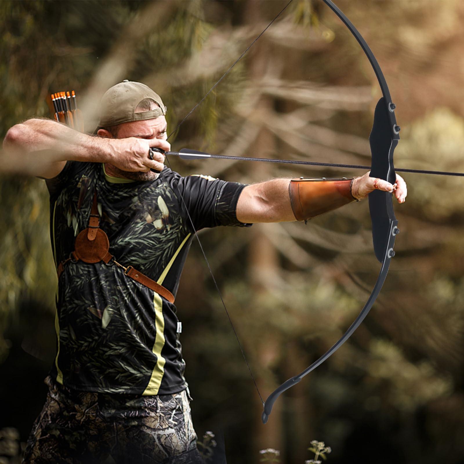 SOPOGER SOPOGER Recurve Bow and Arrow Set - Archery Takedown Recurve Bow Set for Adult Beginners Target Practice 30lbs 40lbs Right Handed Longbow Outdoor Backyard Hunting Shooting Training Kit (30lbs)