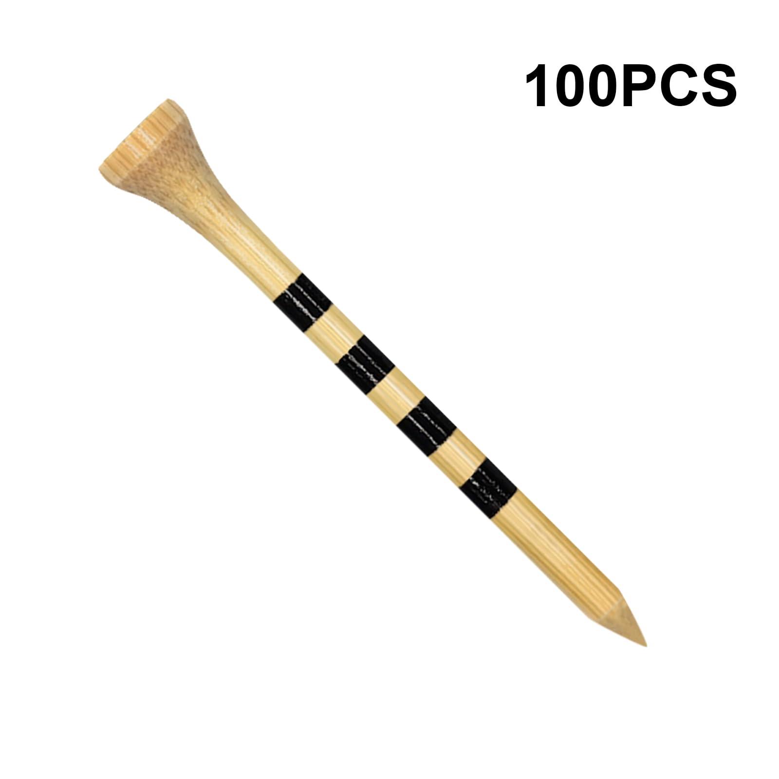 Zivisk Zivisk Wooden Golf Tees 3-1/4 inch 100 Count, 3.25\" Long Golf Wood Bamboo Tees(Natural Color,83mm)