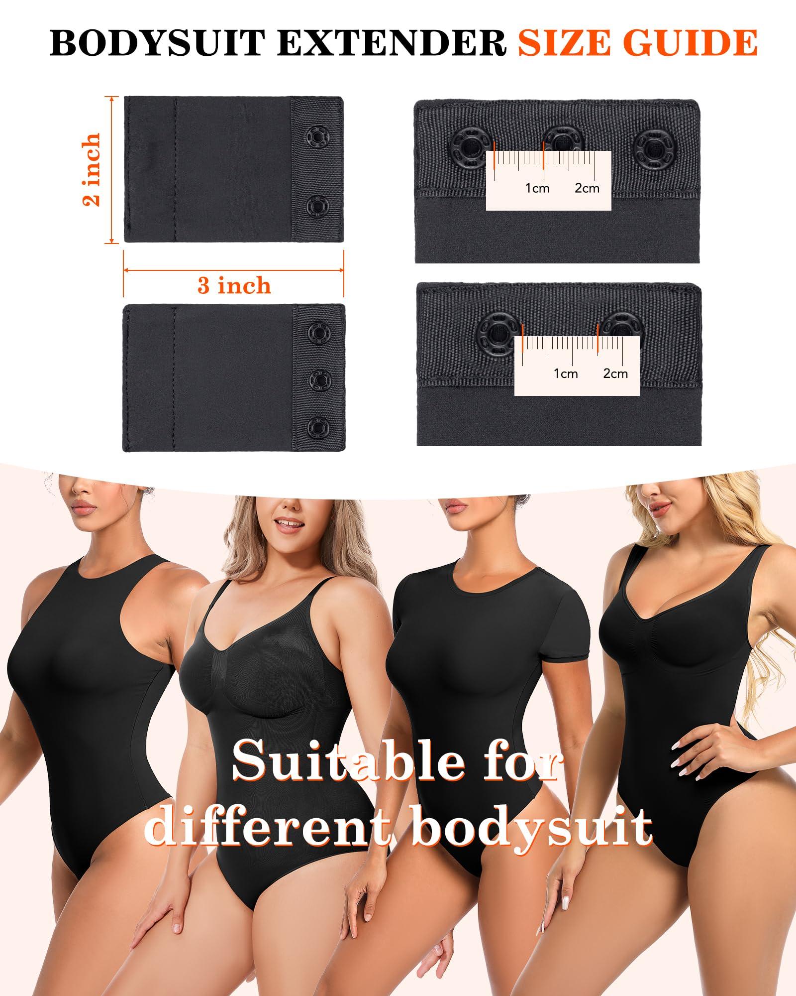 AHENCON AHENCON Bodysuit Extender 2 Snap For Women Adjustable Crotch Add 3" Length To Shapewear Bodysuit Crotch Extender