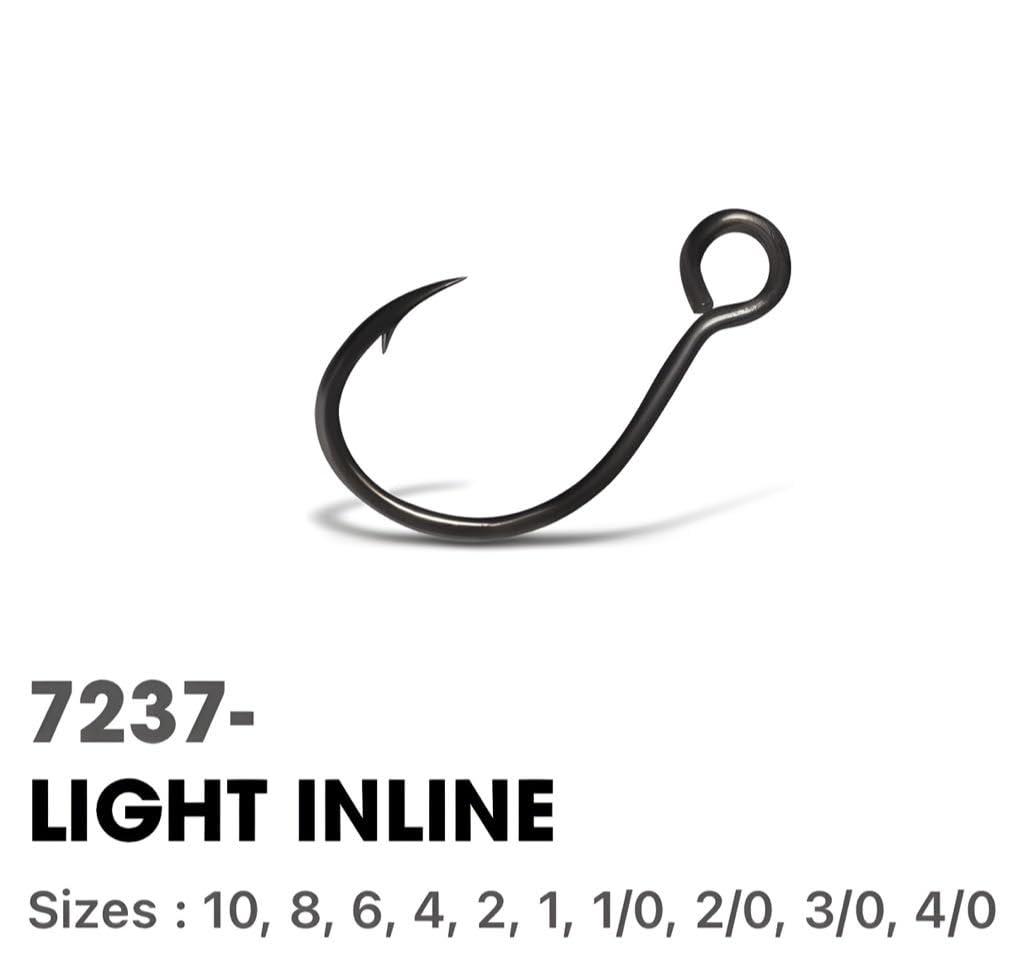 BT Outdoors Rapala VMC 7237 Inline Single #8-1/0 Size in 25 & 100 Pack - Recommended for Treble Replacement on Lures. (VMC 7237 Inline BN 1/0-100 Pk)