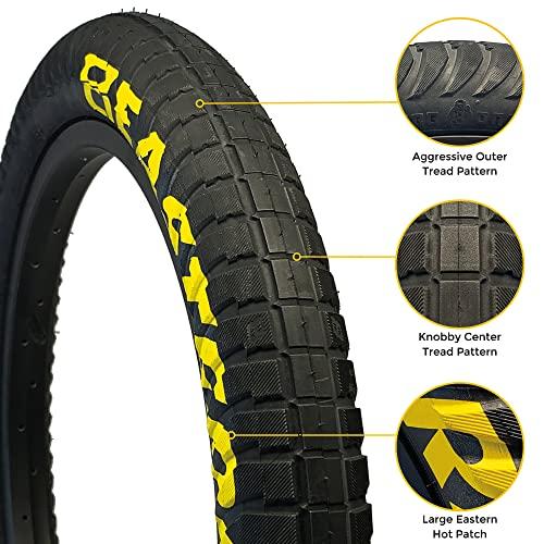 Eastern Bikes Eastern Bikes Curb Monkey 20 x 2.4 Inch Tire, with or Without Tube, Silver or Yellow Logo. Comes with Tire Lever Tools (Yellow Logo, 1 Pack Without Tube)