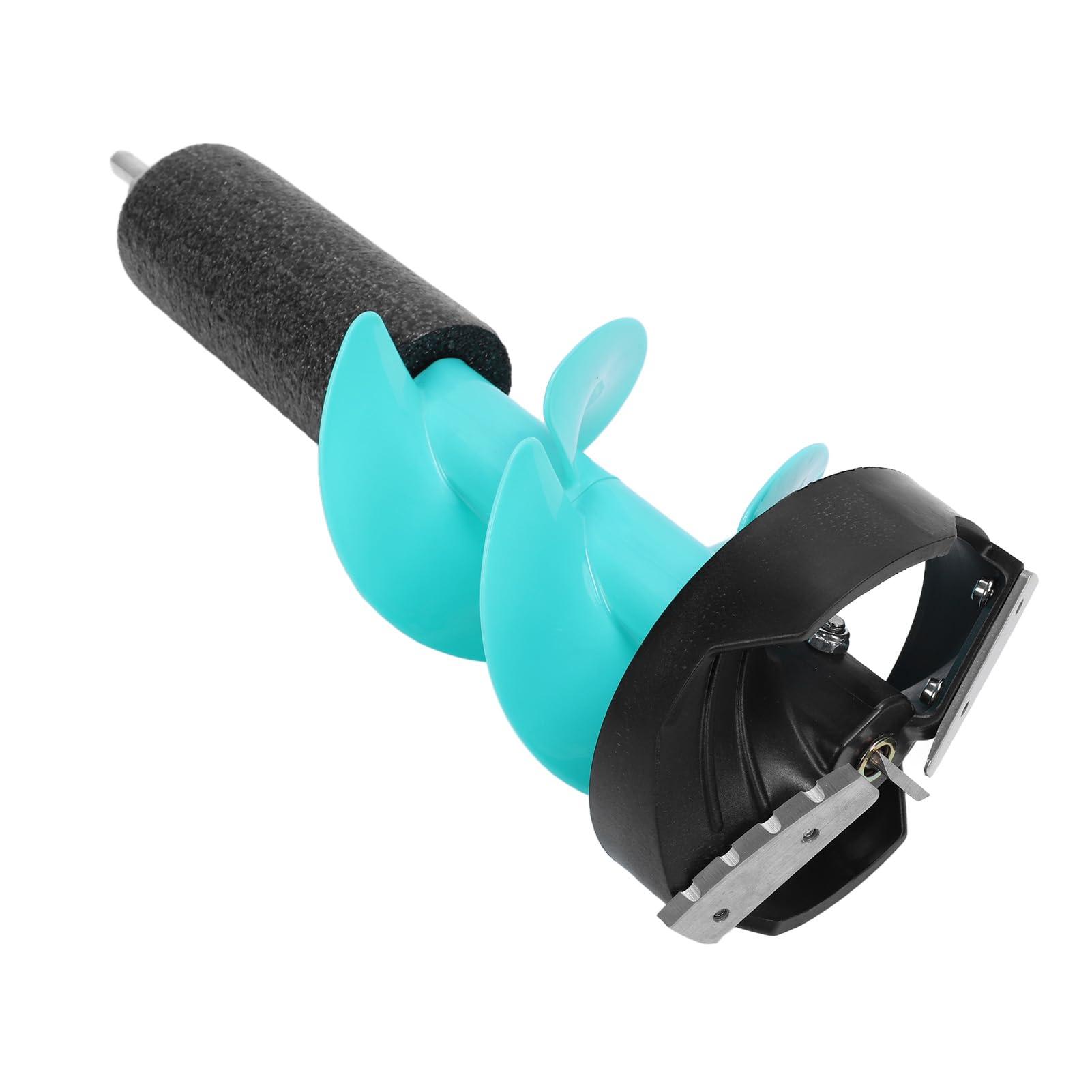 Garosa Power Head Ice Auger 6 Inch Diameter Manual Hand Drill for Ice Fishing - 17.7 Inch Long Nylon Auger Bit with Positioner for Ice Drilling Burrowing