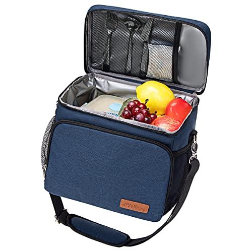 TuErCao TuErcao Cooler Bag - Leak Proof Portable Collapsible Soft Cooler Ice Chest for Beach Hiking Picnic Camping Travel Cooler for Car Road Trips, Lunch Box Cooler for Men Work Hieleras para Trabajo, Blue