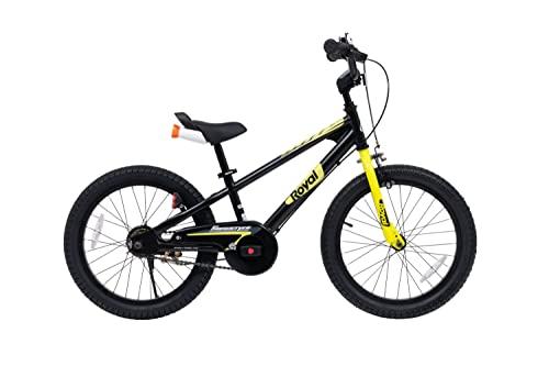 RoyalBaby Royalbaby EZ Kids Bike, 18 Inch Balance Pedal Convertable Bicycle, Easy Learn Balancing to Biking Boys Girls Ages 4-7 Years Beginners, 18" Wheel Black