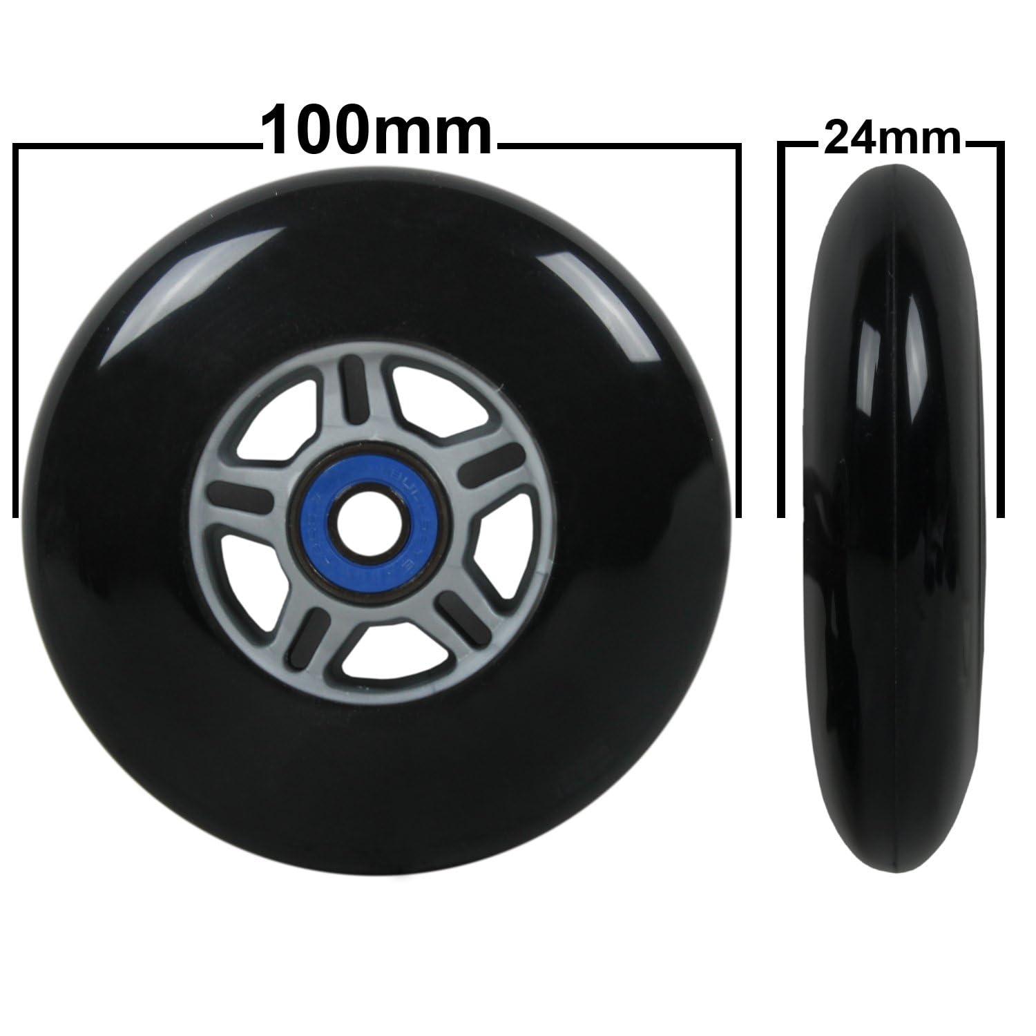 TGM Skateboards TGM Skateboards Replacement Razor Scooter Wheels, ABEC 7 Bearings, Handle Bar Grips (Black/Black)