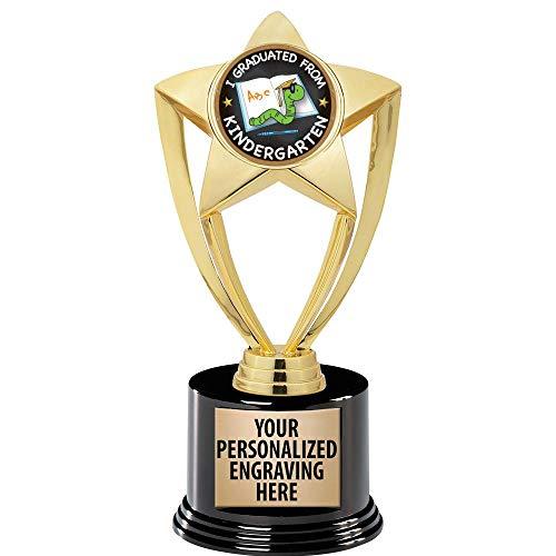 Crown Awards Crown Awards Kindergarten Graduation Trophy, 8\" Gold Star Kindergarten Graduation Trophies with Deluxe Round Base 10 Pack Prime