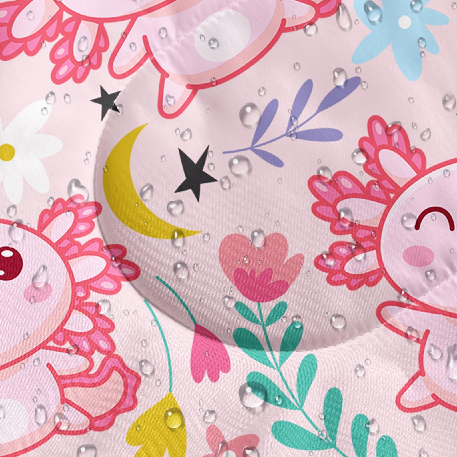 QOOMO QOOMO Cute Axolotl Printed Camping Sleeping Bags,3 Season Warm & Cool Weather,Lightweight,Waterproof Sleeping Bags for Adults & Kids,Traveling,and Outdoors,Camping Gear Equipment, 31x90inch
