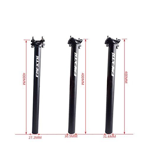 UPANBIKE UPANBIKE Bike Seatpost Aluminum Alloy Adjustable Seat Post 400mm Length Diameter 25.4/27.2/28.6//30.9/31.6mm for Mountain Bike Road Bicycle(28.6mm*Black)