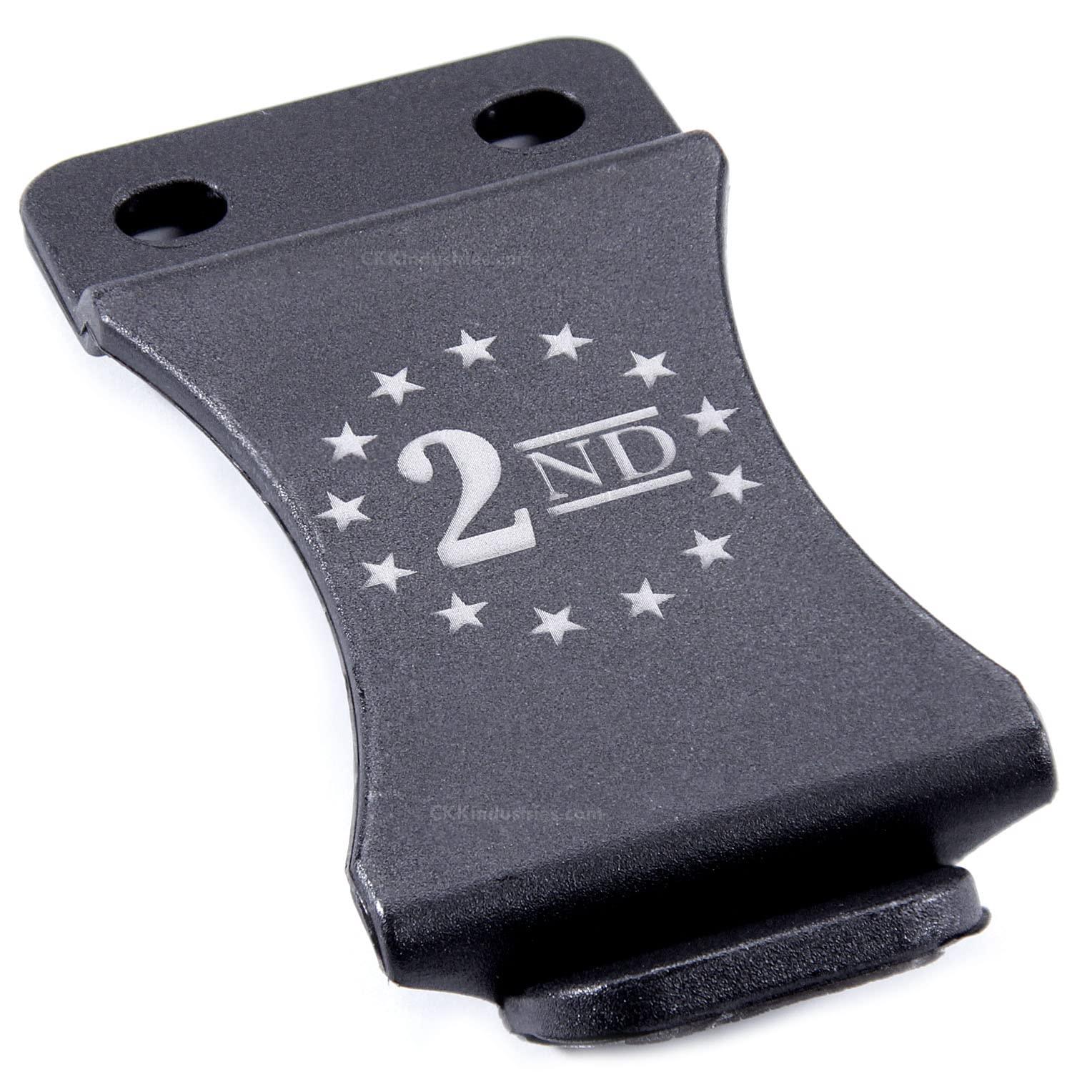 Holstex KYDEX Belt Clip for Holsters & Sheaths (w/2nd Amendment - Stars Engraving) - (Fits 1.75in Belts) - (Inside-The-Waistband/IWB) - (USA Made) - (1 Pack)