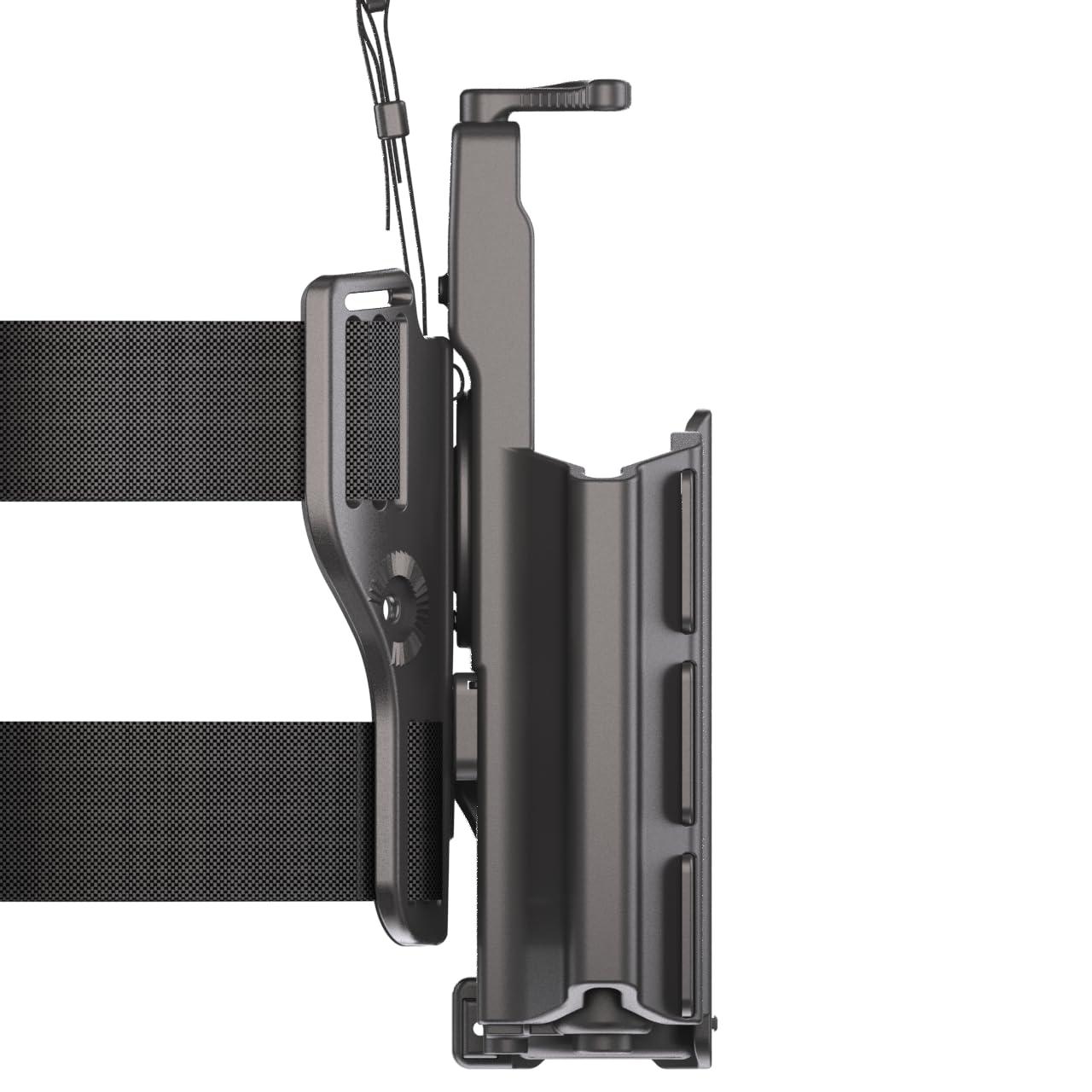 Orpaz Orpaz T40 Light Bearing Holster Left-Handed, Adjustable and Modular Holster with Flashlight Fits Most Pistols and Most Lights, Lasers, Sights and Optics (T40 Large, Drop-Leg)
