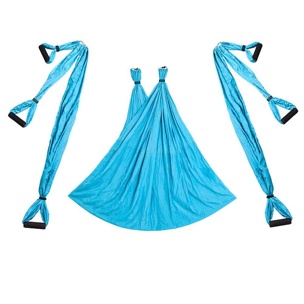 MIFXIN MIFXIN Aerial Yoga Swing Set Trapeze Yoga Hammock Kit Ultra Strong Antigravity Yoga Flying Sling Inversion Swing Tools with Extension Straps and Elastic Band for Air Yoga Inversion Fitness (Blue)