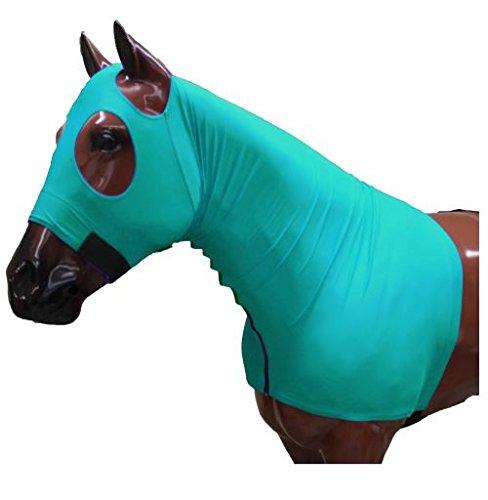 Showman Showman Breathable Lycra Hood w/Zipper Neck (Teal, Large)