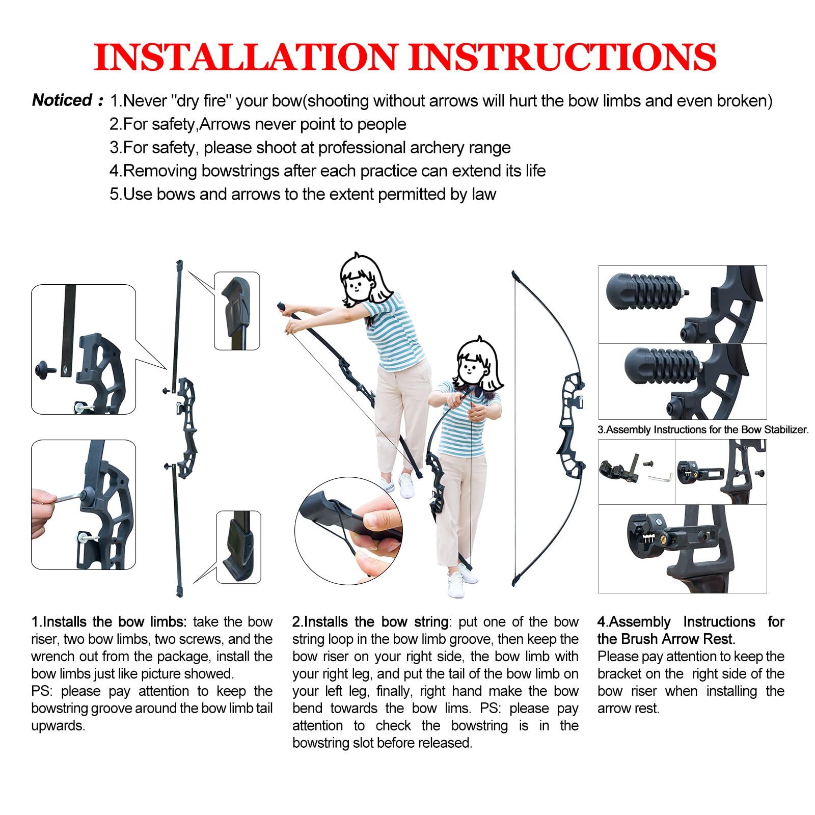 D&Q D&Q Archery 50\" Takedown Bow and Arrows Set for Adults 30lb 40lb Metal Riser Right Hand Longbow Kit for Beginner to Intermediate Hunting Target (30LB, Orange)