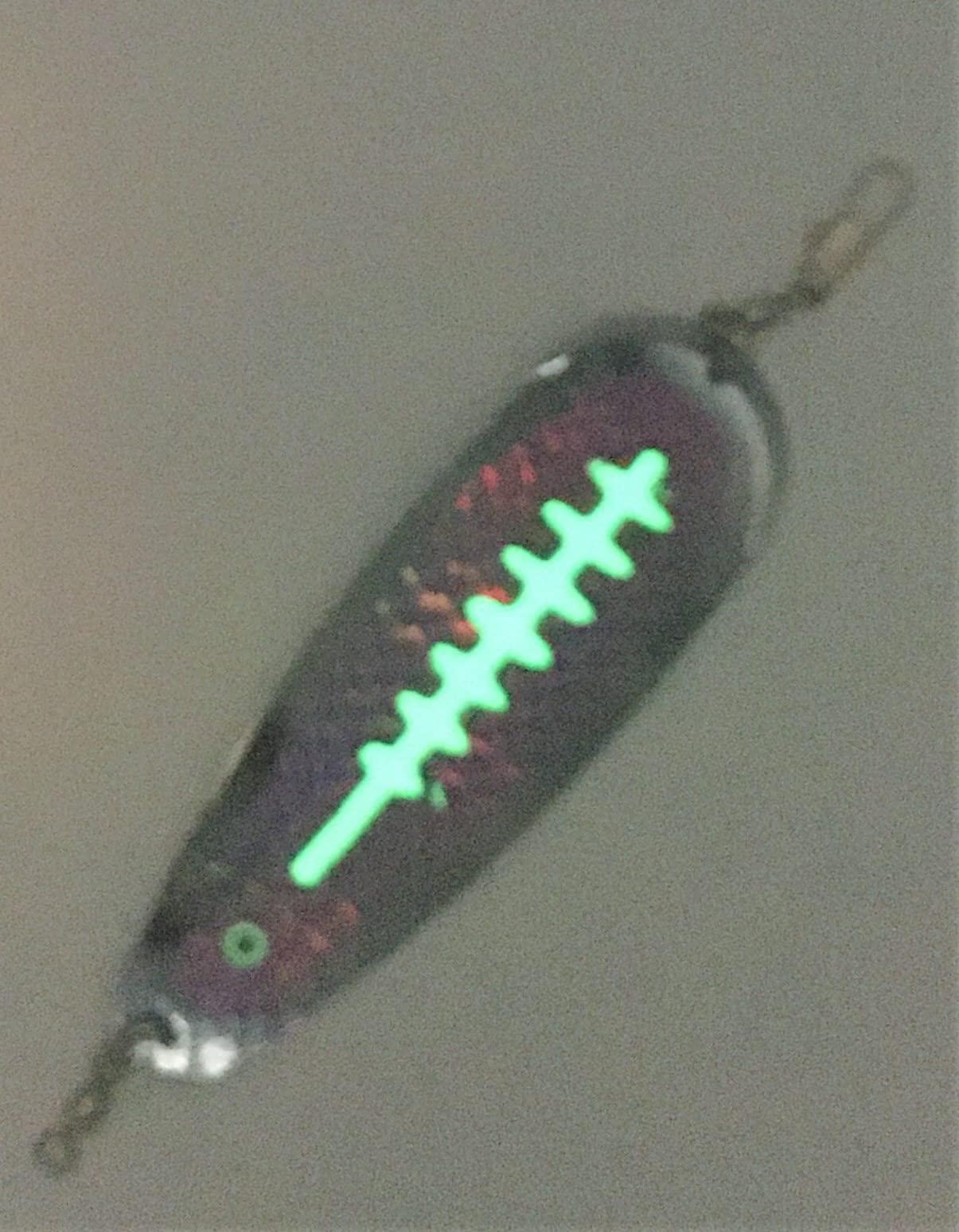 KOKOPROS KOKOPROS Kokanee Finished Salmon Hyper Glow Teardrop Fishing Flasher 5-1/2" - Chrome Pink Skeleton Design for Salmon Fishing