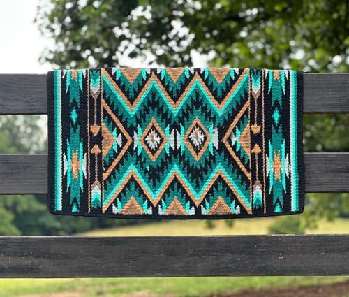 EQUIEMPRESS EQUIEMPRESS Horse Western Ranch Saddle pad/New Zealand Wool Western Saddle Blanket Top Wool Pad Sensor Flex (Customization Available) A228 (36\" x 36\")