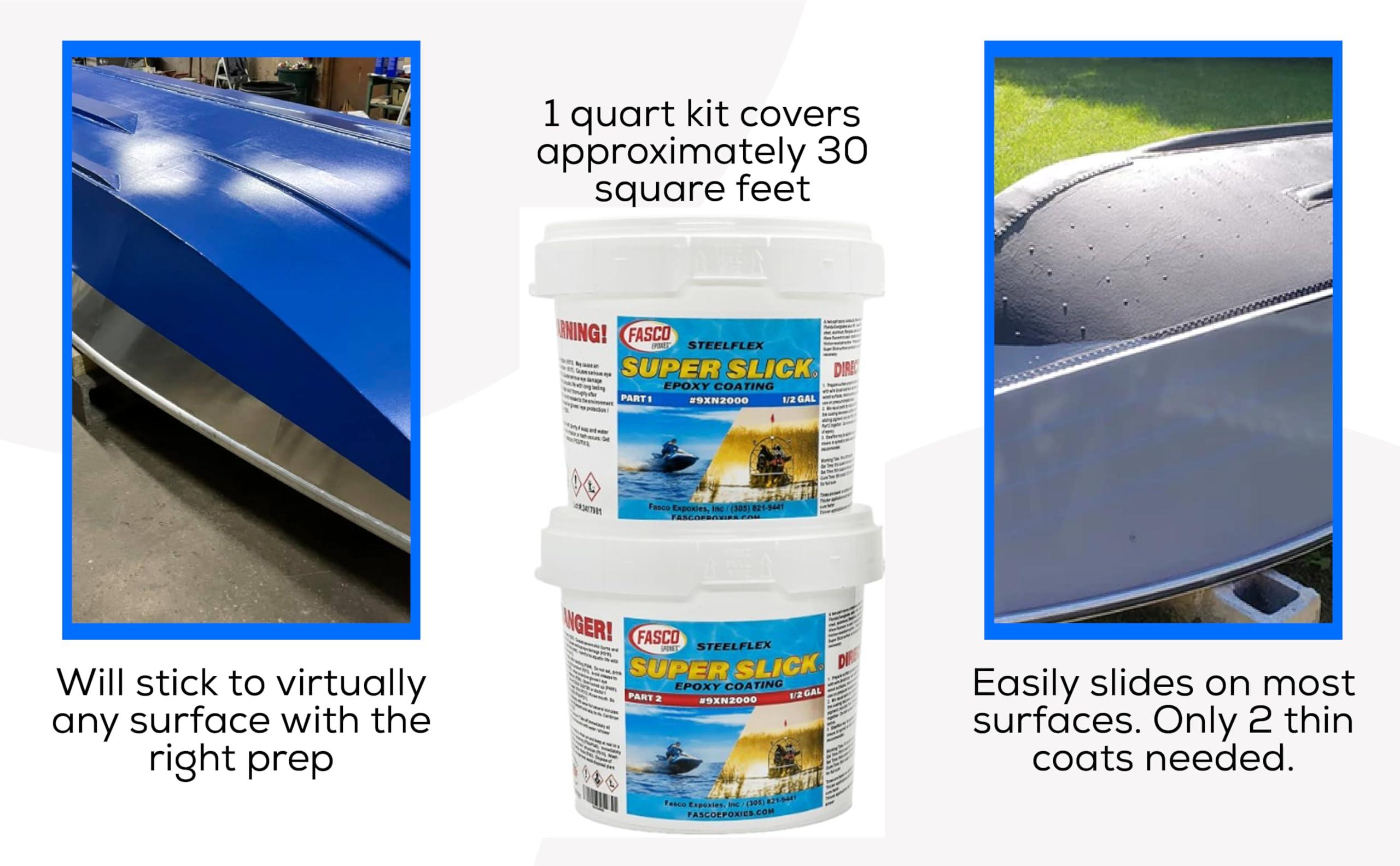Fasco Epoxies Inc. Super Slick 2000 Epoxy Bottom Coating for Airboats, Jet Ski\'s, etc.: Quart Kit