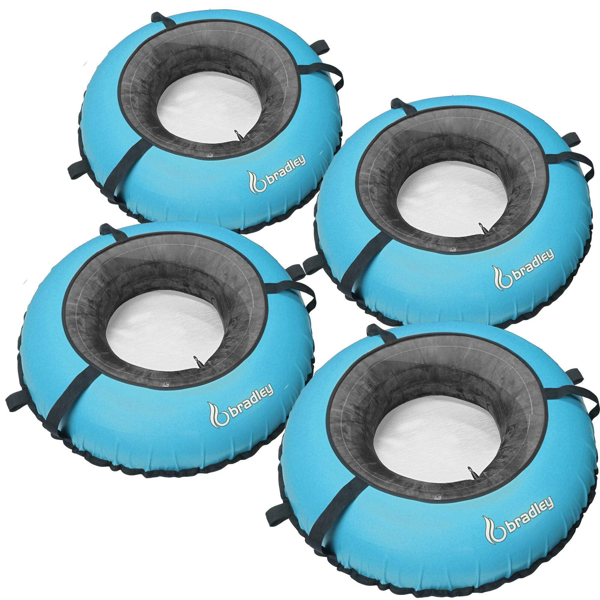 Bradley Pack of Four Bradley Heavy Duty Tubes for Floating The River; Whitewater Water Tube; Rubber Inner Tube with Cover for River Floating; Linking Tubes for Floating The River; River raft Tube Red