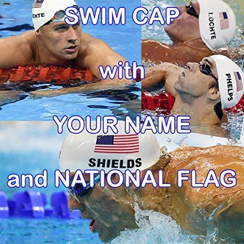 swimxwin swimxwin MYNAME Silicon Swimming Cap Your Name ON National Team Cap America (Sophia)