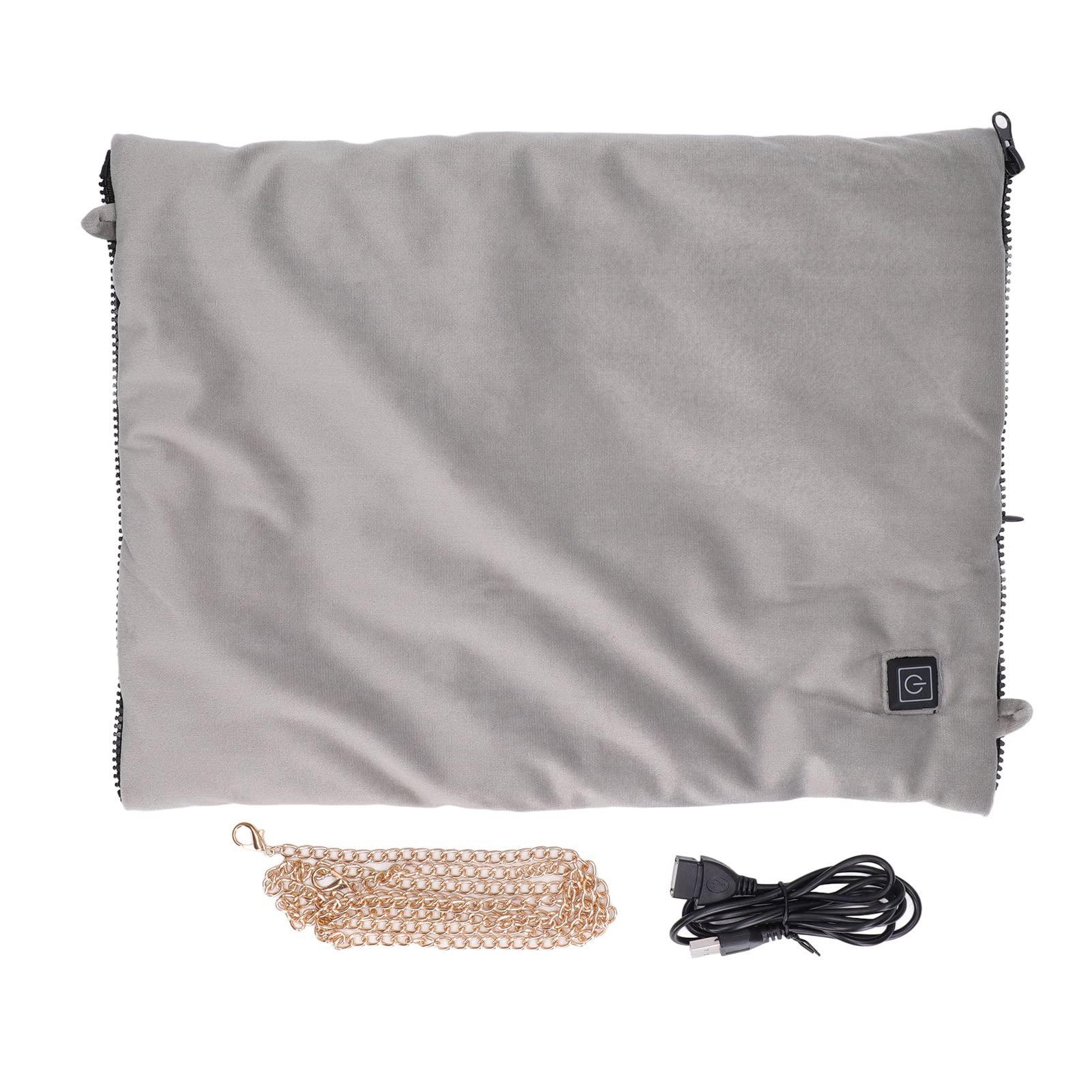 MINGZHE MINGZHE Electric Heating Pad Electric Hand Warmer Pouch Portable Foldable USB Rechargeable Crossbody Grey Electric Heated Hand Warmer Cushion Blanket