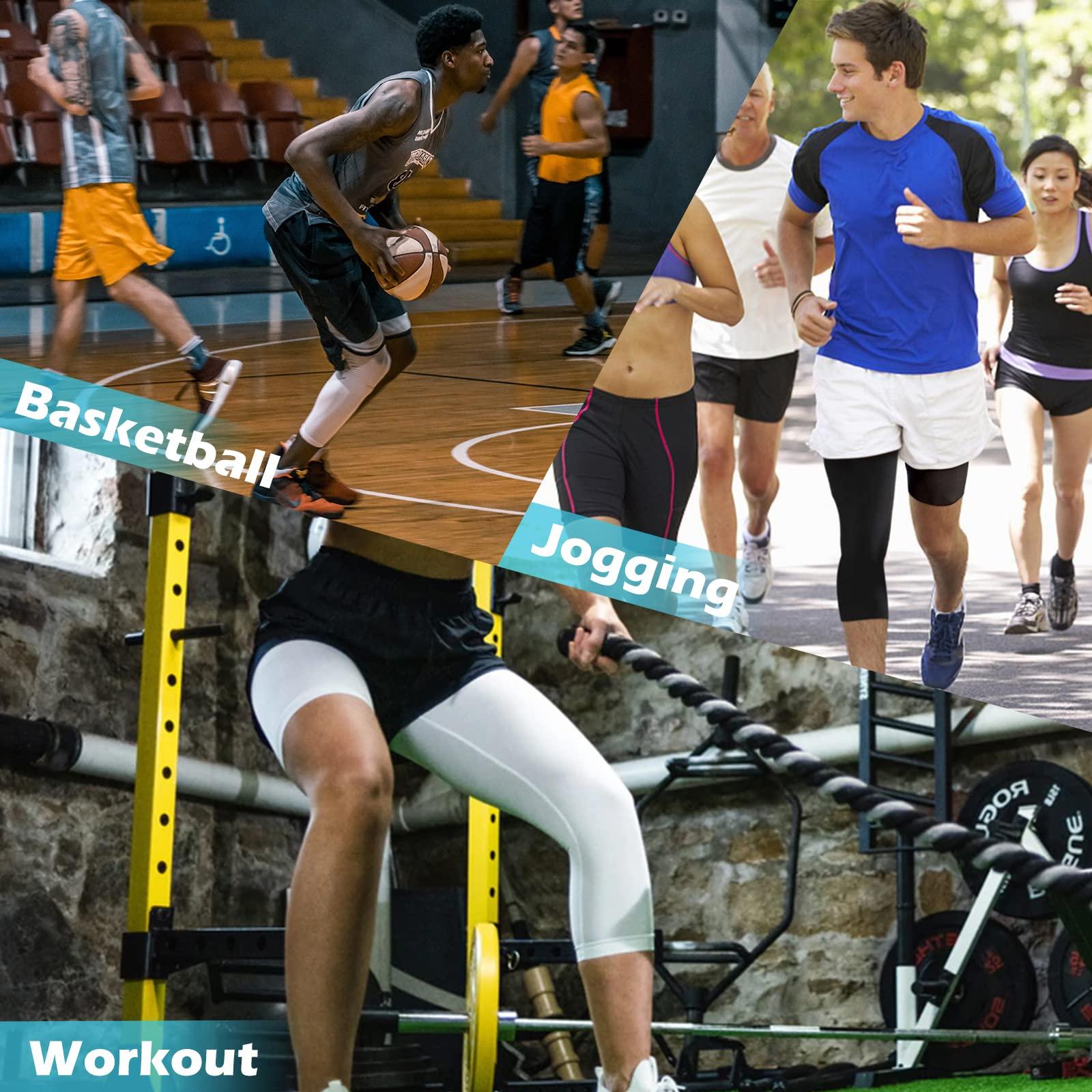 OEBLD OEBLD Single Leg 3/4 Compression Tights, Unisex Sports Compression Pants, One Leg Basketball Leg Sleeves Athletic Workout Leggings Tights, Light and Strenchable