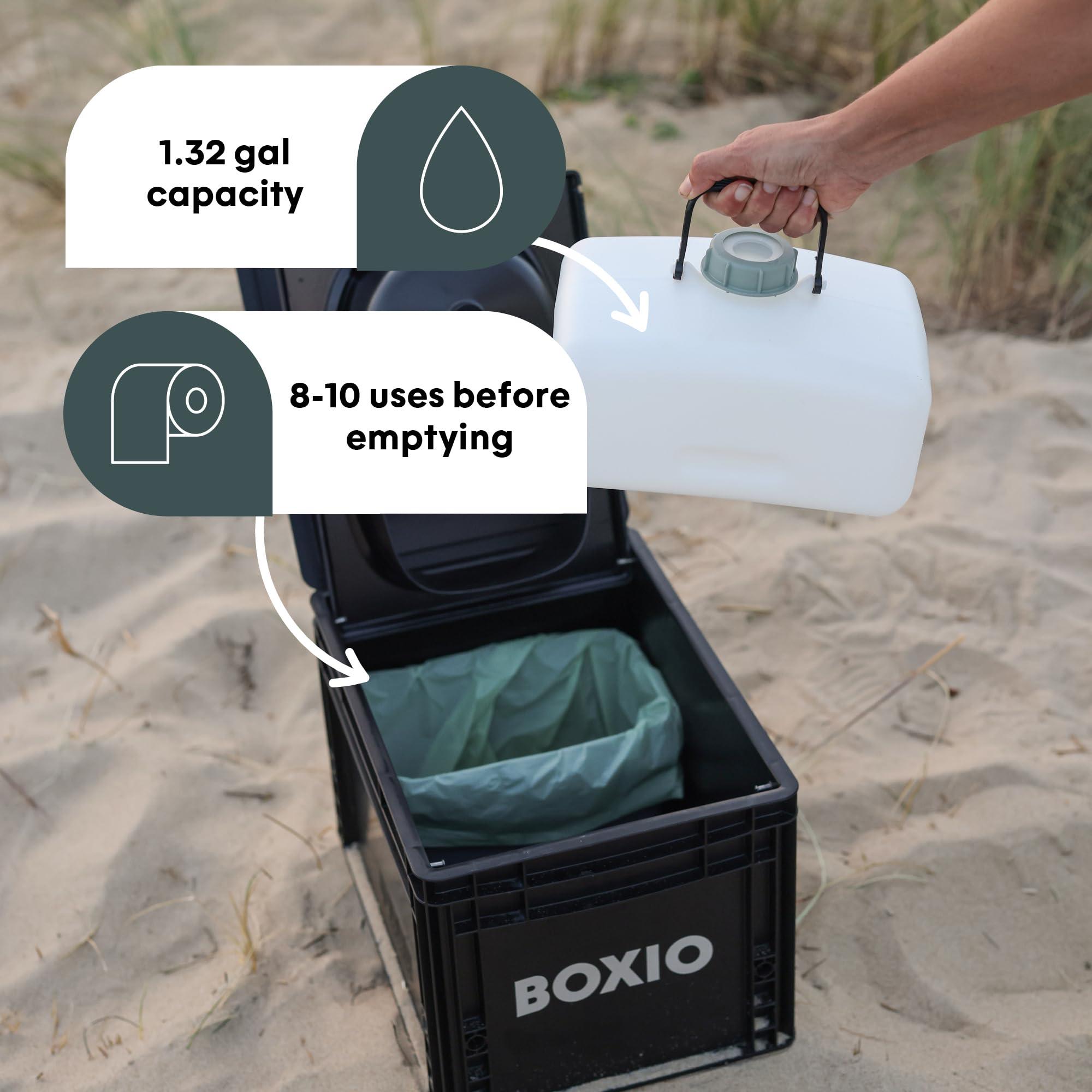 BOXIO BOXIO Portable Toilet - Convenient Camping Toilet! Compact, Safe, and Personal Composting Toilet with Convenient Disposal for Camping, RVing, Boating, Road Trips and Other Recreational Activities