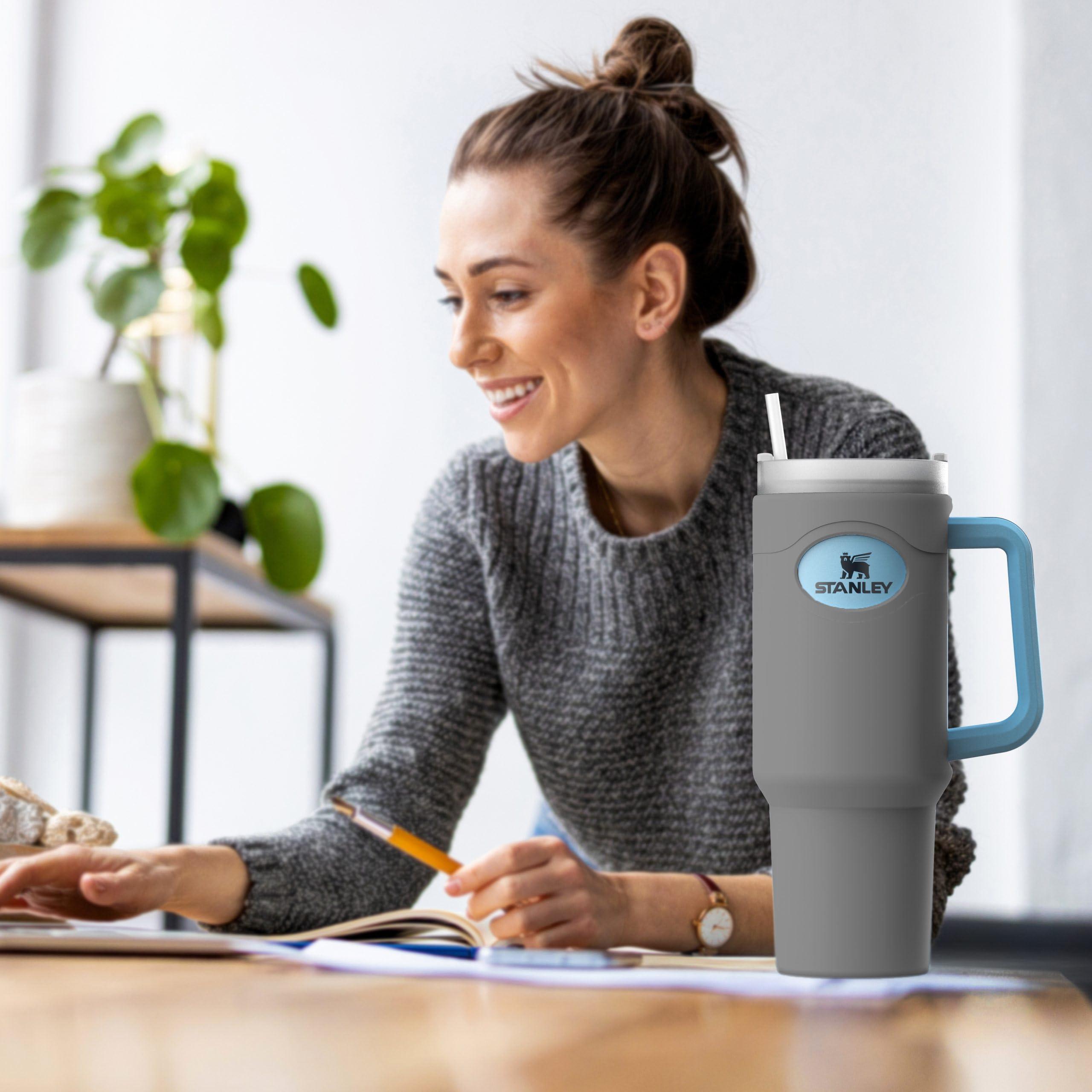 ENCASED ENCASED Silicone Protector Boot Compatible with Stanley 40oz Quencher Tumbler with Handle, Full Body Sleeve Case (Gray)