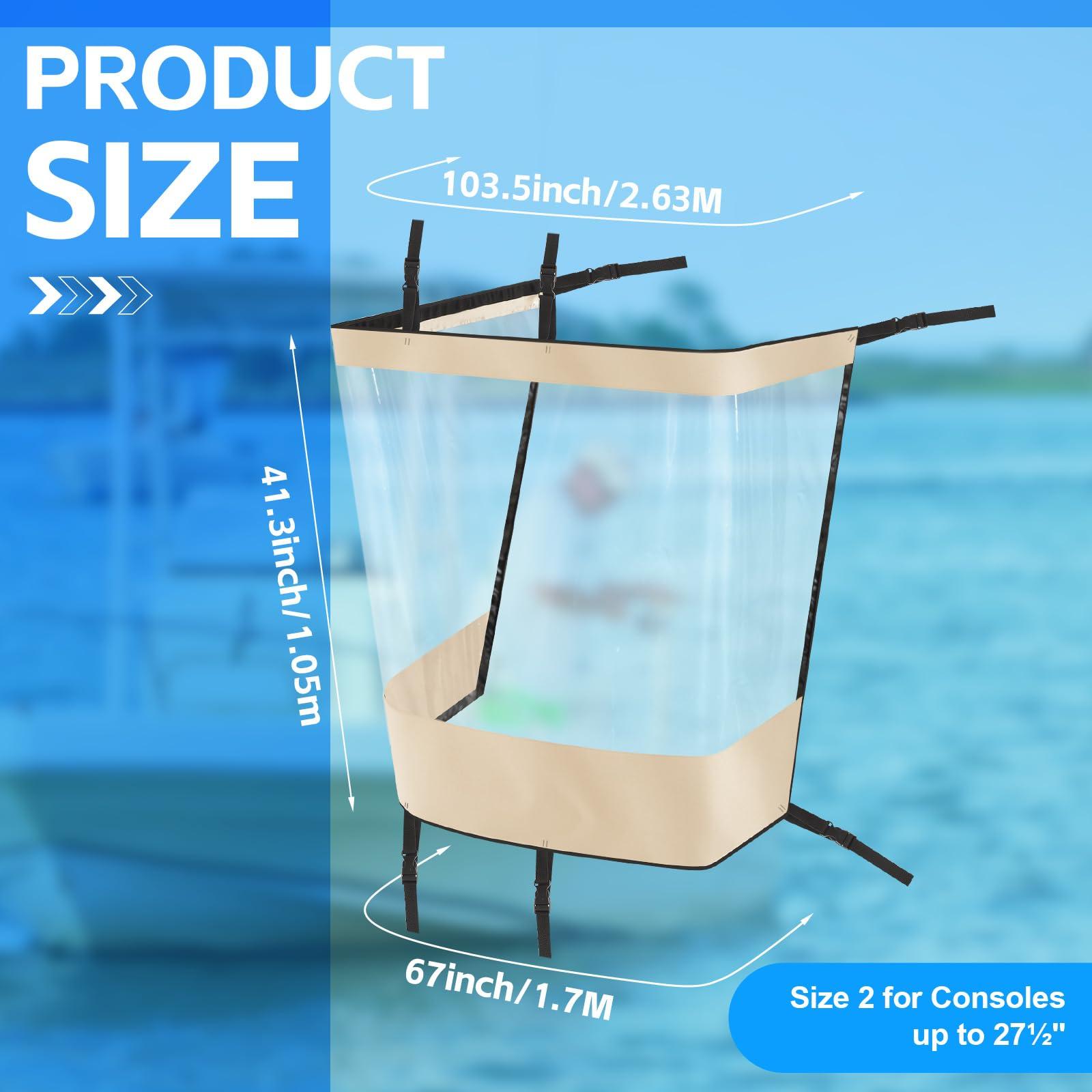 Fanfanwin Fanfanwin Universal T-top Boat Windshield Center Console T-top Enclosure Boat Accessories, Spray Shield, Clear Spray Curtain(for Consoles up to 27'')