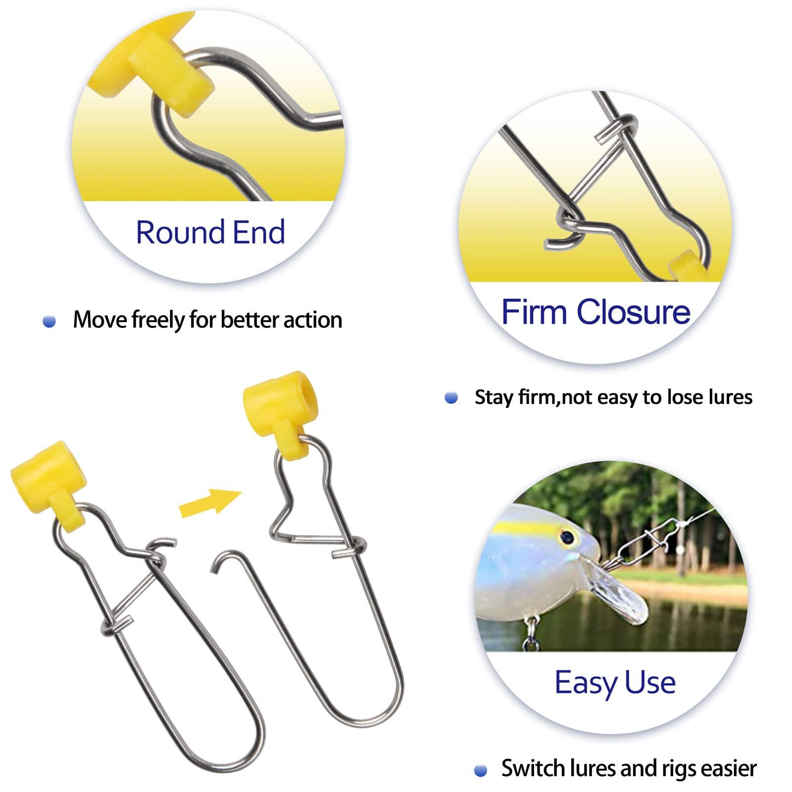 JSHANMEI Fishing Sinker Slide 40pcs High Strength Sinker Sliders with Duo-Lock Snap Easy Change Fishing Sinker Weight Slide Connector Saltwater Surf Fishing Catfish Rigs