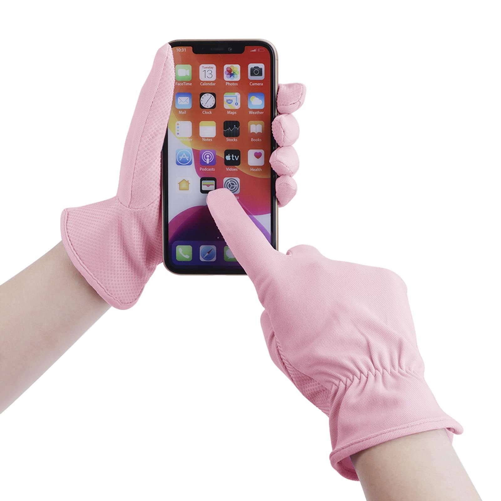 Beisto Women UV Protection Cycling Gloves Touchscreen Driving Gloves Non-Slip Riding Mittens Breathable Sunblock Full Finger Gloves