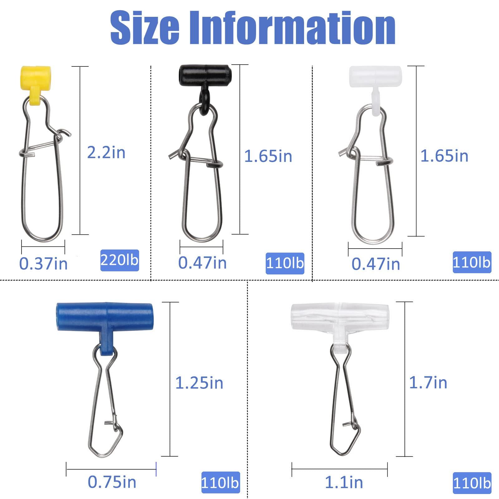 JSHANMEI Fishing Sinker Slide 40pcs High Strength Sinker Sliders with Duo-Lock Snap Easy Change Fishing Sinker Weight Slide Connector Saltwater Surf Fishing Catfish Rigs