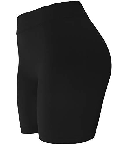KMystic KMystic Women\'s Seamless Spandex Slip Bermuda Workout Shorts, Black, Small - Medium