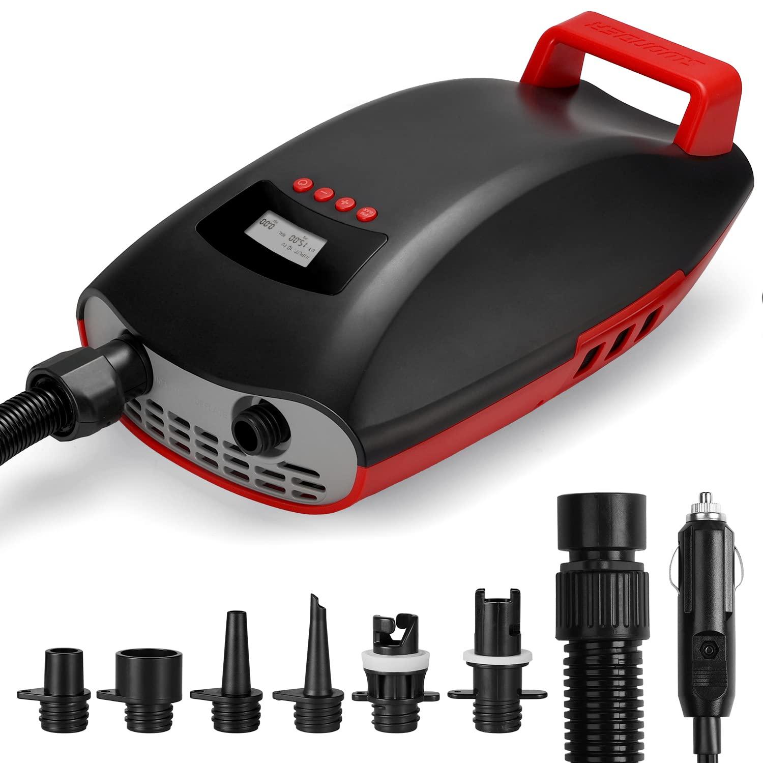 Swonder Swonder Seawolf Paddle Board Pump, 2023 Most Efficient 20 PSI SUP Electric Air Pump w/Dual Cylinder, Dual Stage & Active Cooling System, Supports 4 SUPs in a Row, 3 Colors Option