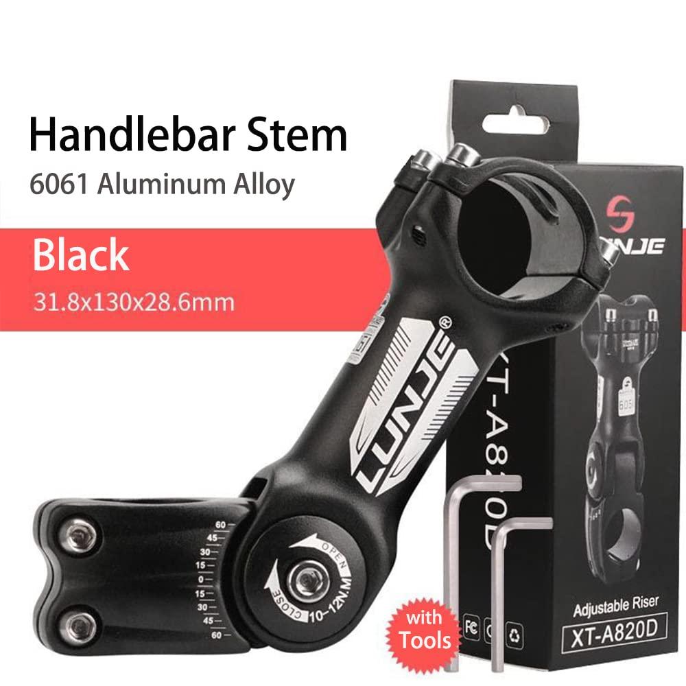 PHILODO PHILODO 31.8 Bike Stem Adjustable 0-60 Degree Bicycle Stem Handlebar Riser Extender for Road Bike, Mountain Bike (Only Fit 1.25"/31.8mm Handlebar)
