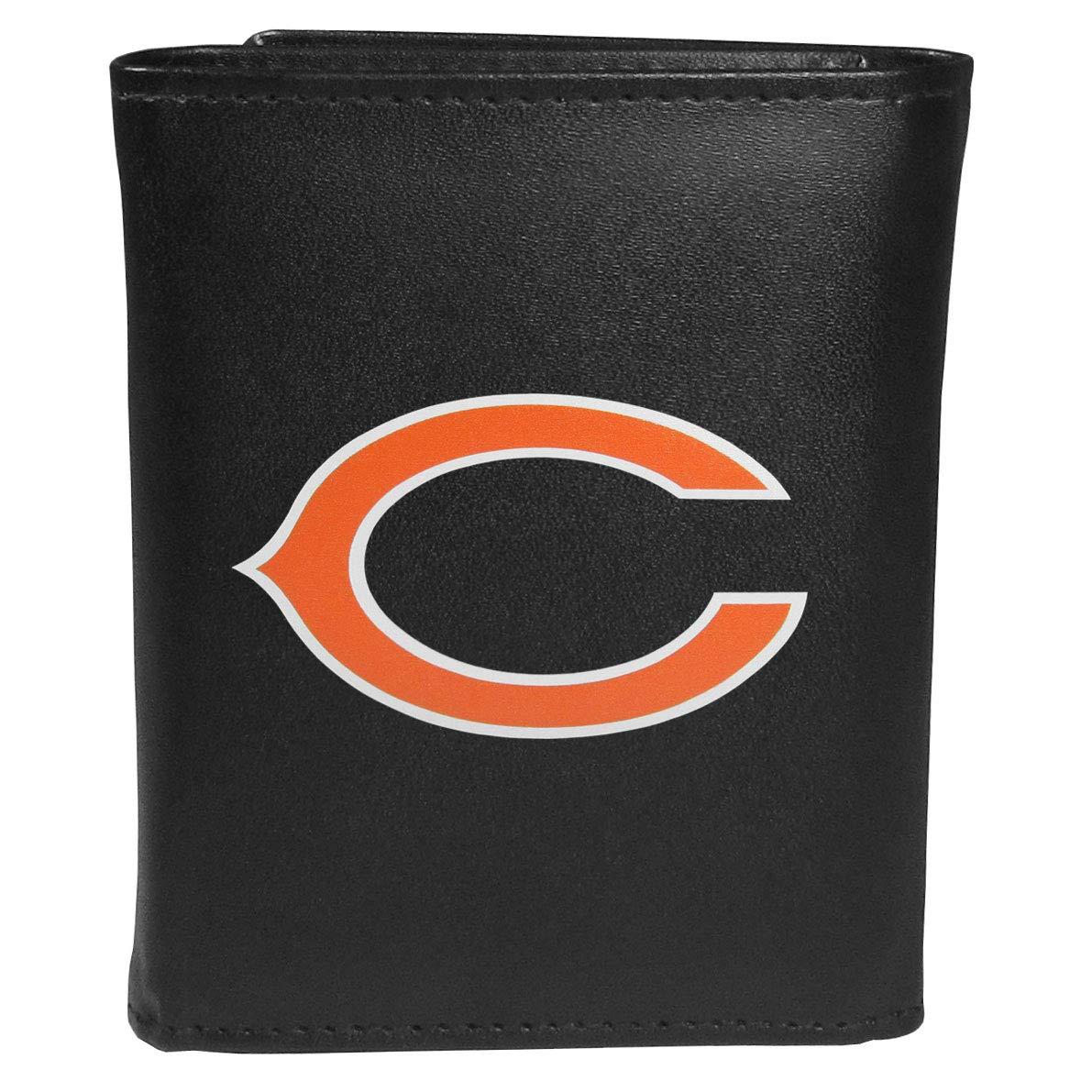 Siskiyou Siskiyou Sports NFL Chicago Bears Mens Leather Tri-fold Wallet & Valet Key Chain, Black, One Size