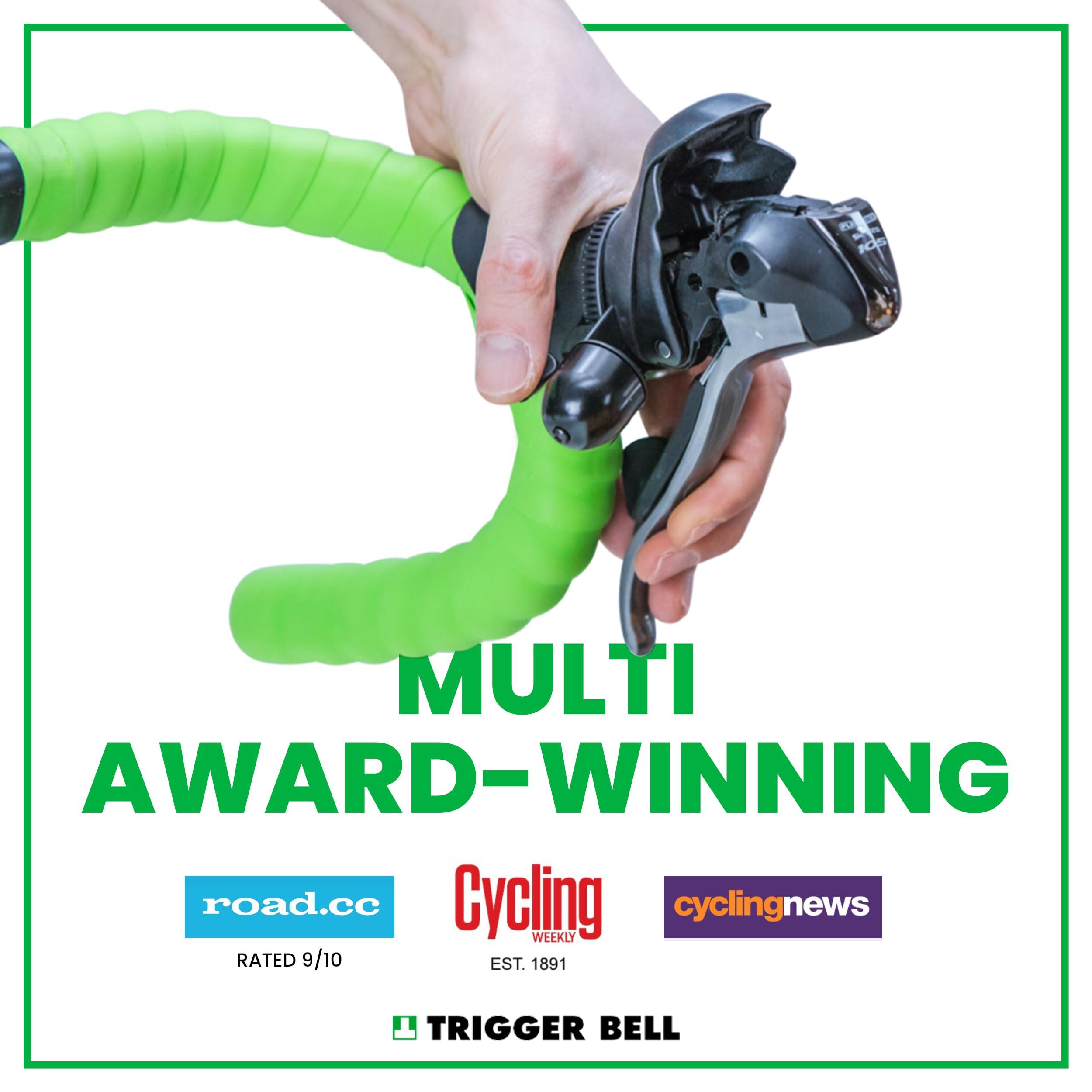 Trigger Bell Trigger Bell v6 - Ultimate Safer Bike Bell - Ring While Braking and Turning While in Full Control. Powerful Brass Bell fits All Bikes. Made in The UK