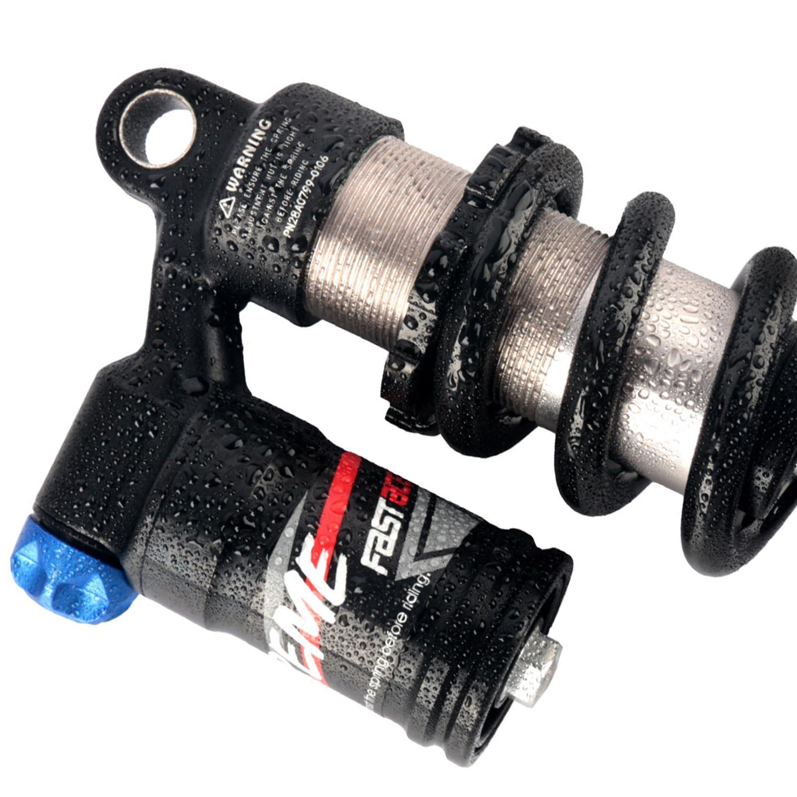 JFOYH JFOYH Adjustable Oil+Coil Spring Rear Shock Suspension, Shock Absorbers for Downhill MTB Bike/E-Bike, 240mm X 550lbs - Red