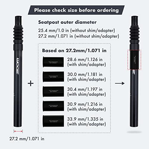 DJC Components DJC Suspension Seatpost Straight Pillar Headless Bike Seat Post Shock Absorber for City Bike MTB 25.4 27.2 28.6 30.4 30.9 31.6mm(28.6mm Black)