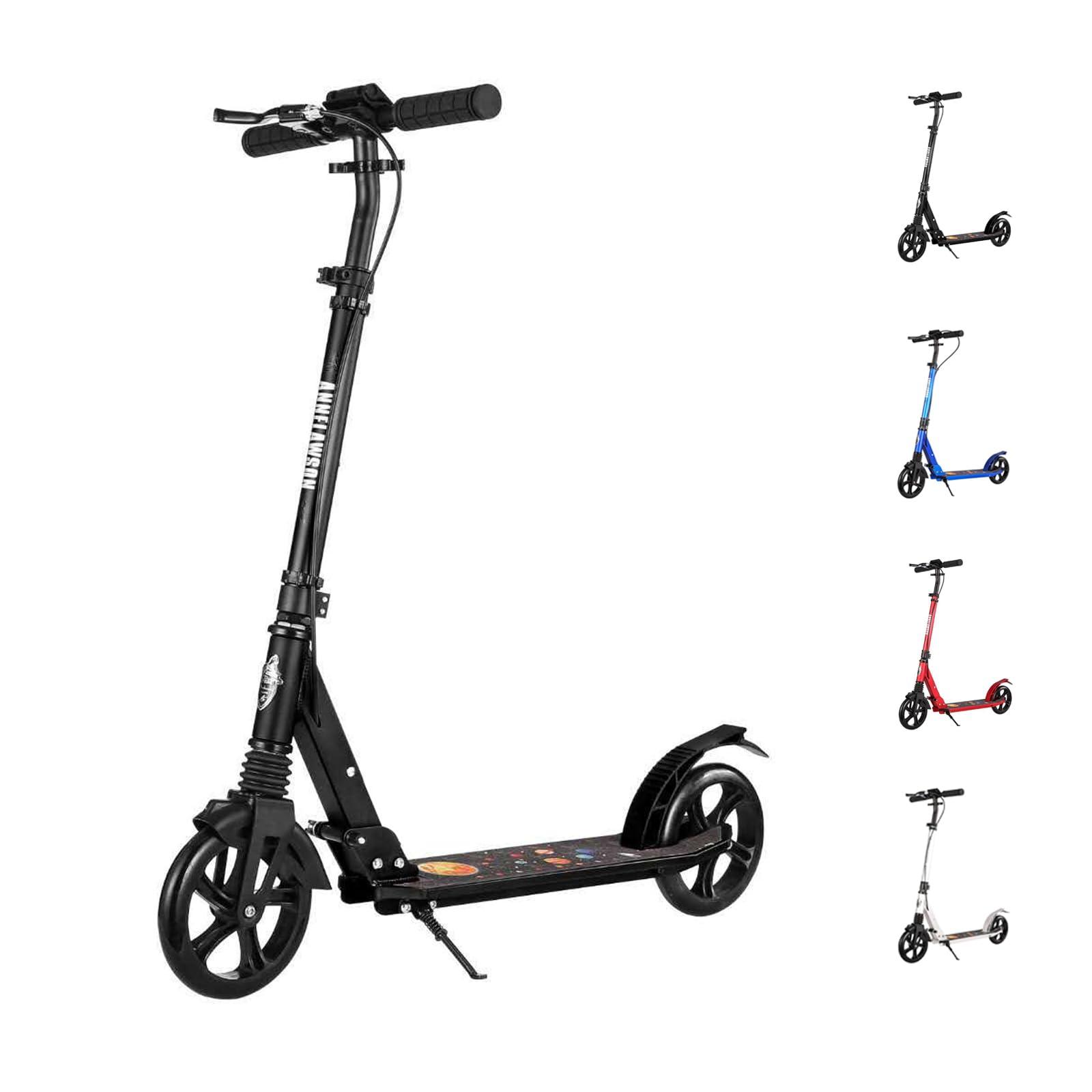 GLDDFDG GLDDFDG Kick Scooter for Kids Ages 8-12 & Scooter for Teens 12 Years and Up-Dual-Brake with Dual Shock-Absorbing-2 Wheel Scooter for Boys & Girls-Foldable Kick Scooter Adult-Up to 300 Lbs,Black