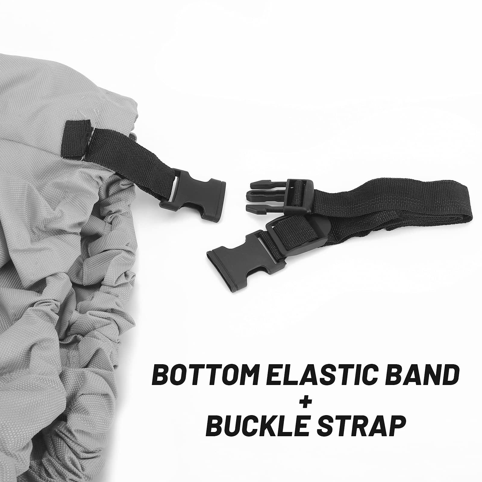 FOUNCY 210D T-Top Boat Cover 100% Waterproof Heavy Duty Tear-Resistant Polyester Trailerable Boat Cover for Center Console Boat with T TOP Roof (17-19FT600 * 230CM, Gray)