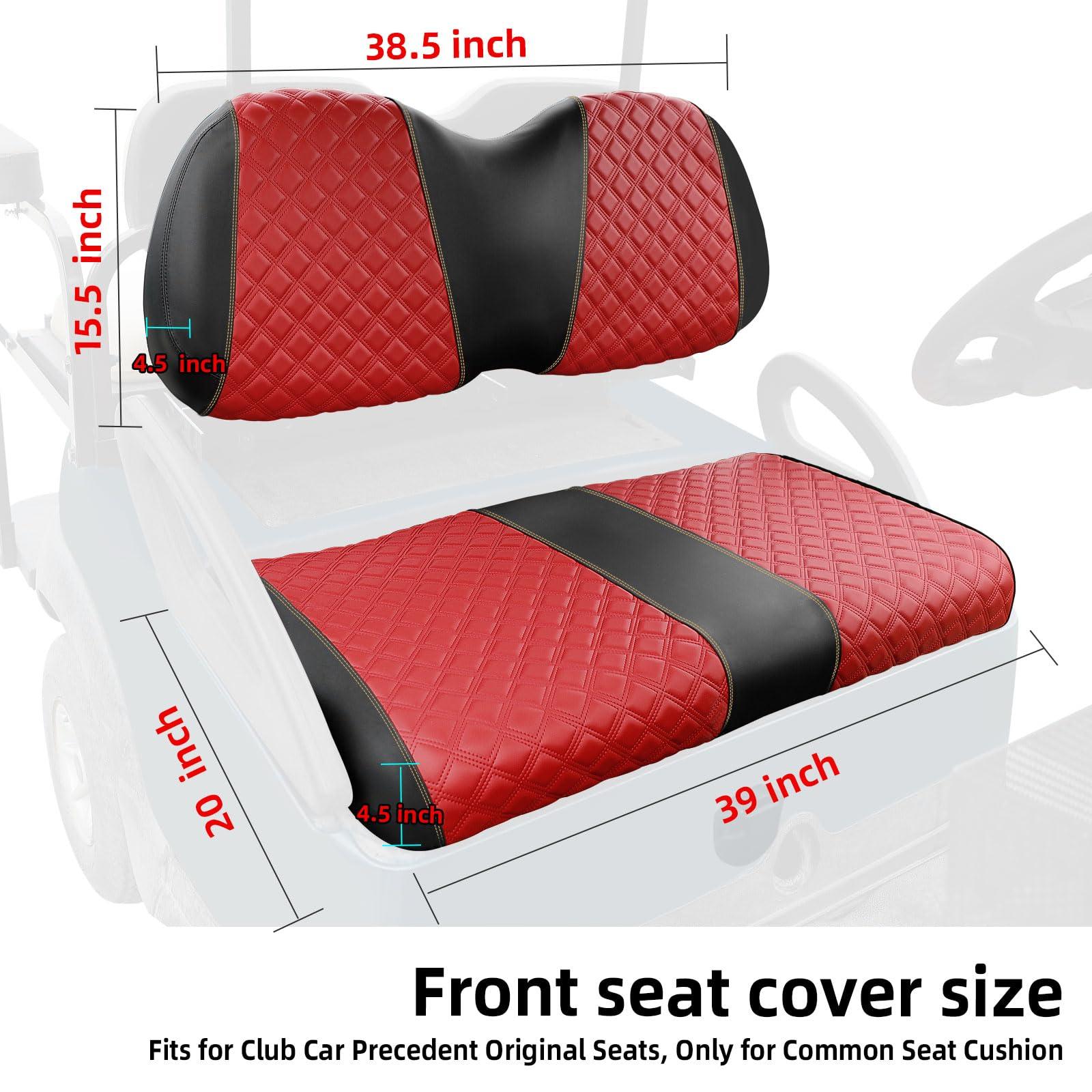 Roykaw Roykaw Golf Cart Seat Covers Kit Fit for Club Car Precedent OEM Ordinary Seat Cushion, Marine Grade Vinyl Material/More Soft and Comfortable, Breathable & Easy to Clean