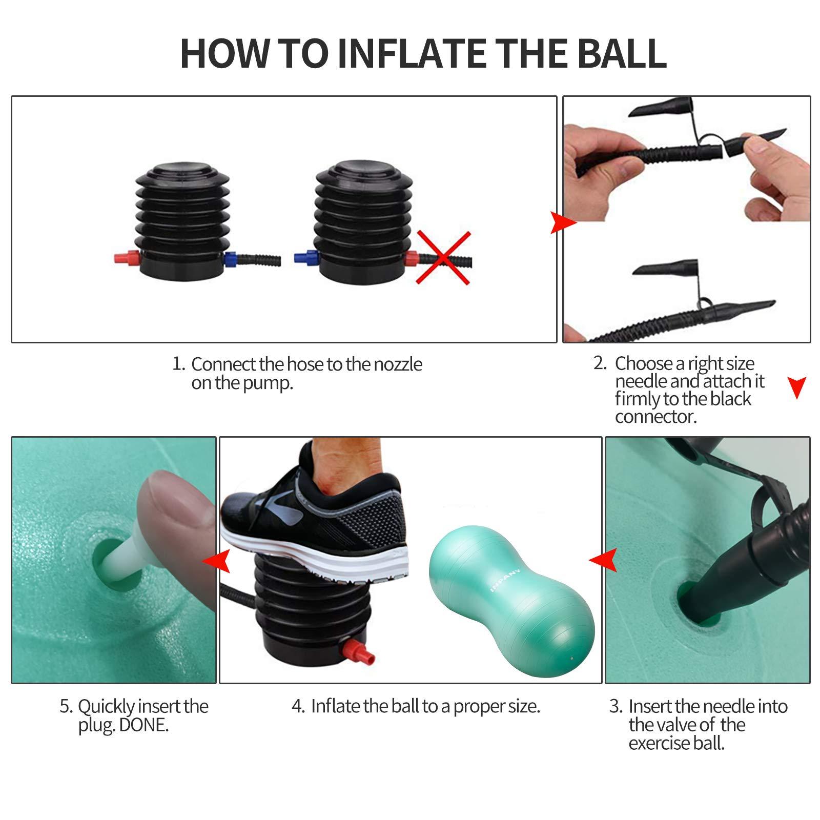 Inpany INPANY Peanut Ball - Anti Burst Exercise Ball for Labor Birthing, Physical Therapy for Kids, Core Strength, Home & Gym Fintness (Include Pump)