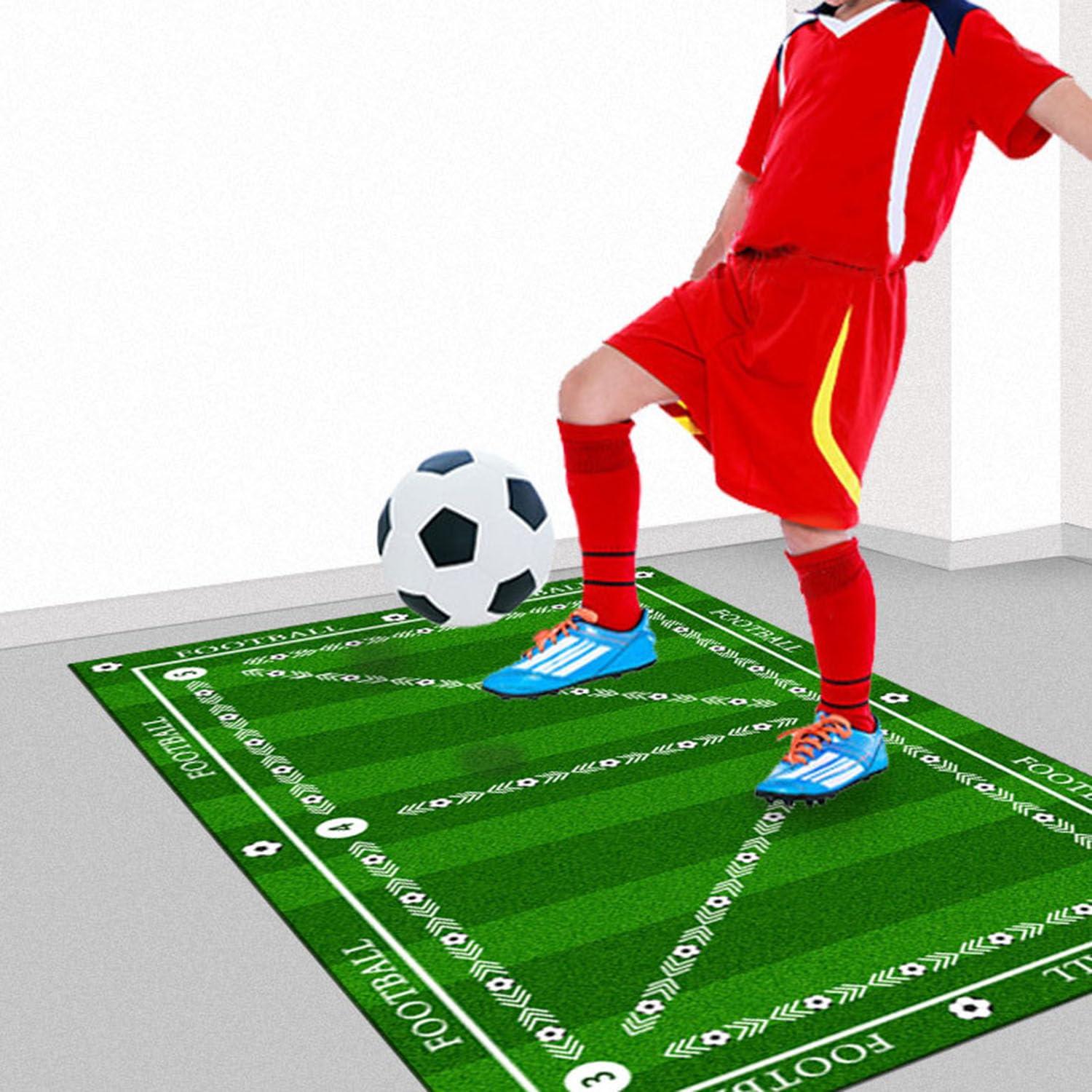 PUSHIZHIGUANG Soccer Training Mat, Football Anti-Skid Carpet, Durable Foldable Kids Adults Dribble Training Mat Football Training Indoor Ourdoor Equipment (No Soccer) (F, 31.5 * 47.2in)
