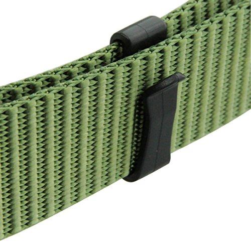 Rockway Rockway Climbing Sturdy Nylon Webbing with YKK POM Plastic Buckle 1.3 Inches Narrow Belt Green (Medium)