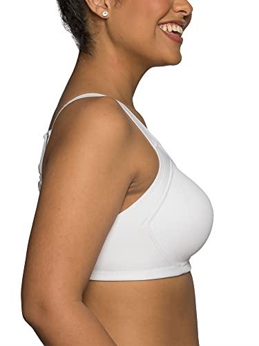 Vanity Fair Vanity Fair womens Wireless Medium Impact Plus Size Padded Sports (36c-44ddd) Bra, Wireless - White, 44DDD US