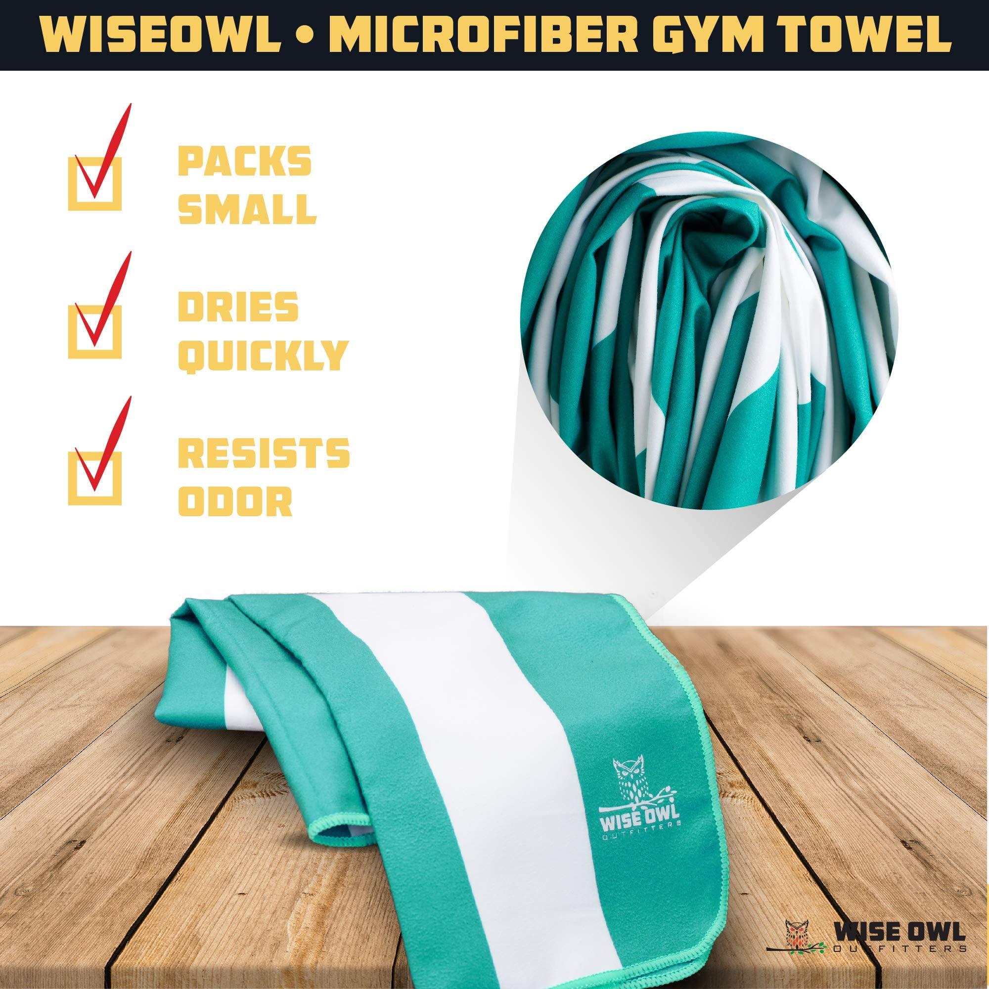 Wise Owl Outfitters Wise Owl Outfitters Beach Towel and Yoga Towel - Quick Dry Microfiber Travel Towel for Beach, Pool, Yoga, Swim, Hand, Face, and Body