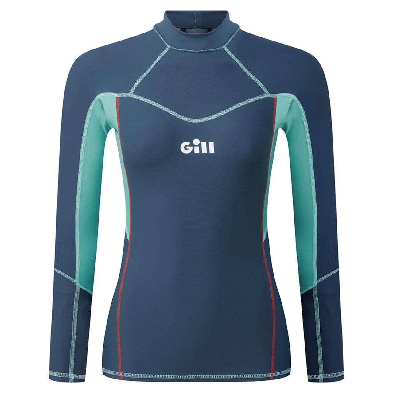 Gill Gill Womens Long Sleeve Pro Rash Guard Shirt Vest 50+ UV Sun Protection for All Water Sports Surfing Paddle Board Kayaking