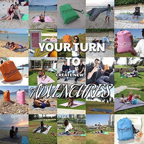 TheCozy Adventures Outdoor Picnic Blanket - Compact, Lightweight, Sand Proof Pocket Blanket Best Mat for The Beach, Hiking, Travel, Camping, Festivals with Pockets, Loops, Stakes, Carabiner (Camouflage lattice)