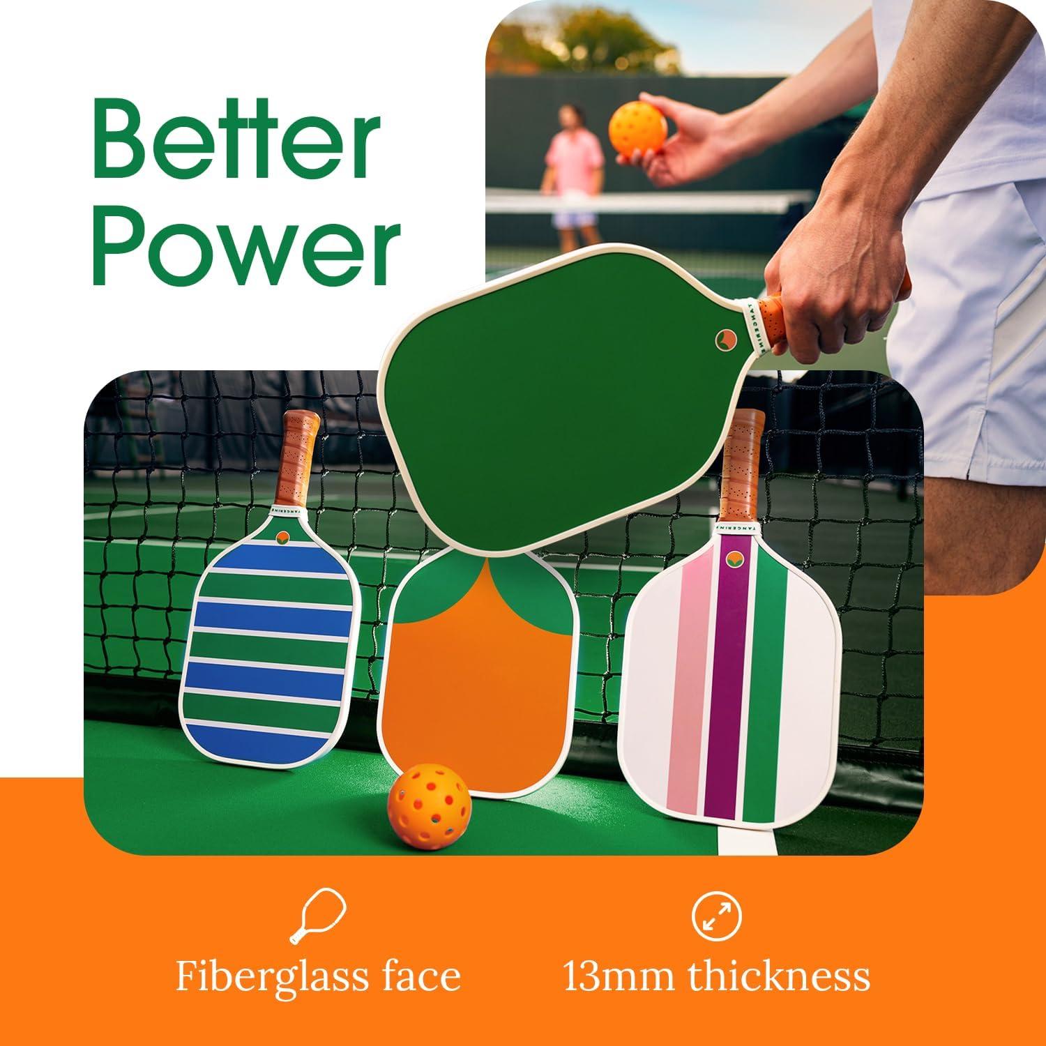 Tangerine Tangerine Pickleball Paddle - Cool & Unique Designs - Lightweight with Honeycomb Core & Fiberglass Surface - Gifts for Pickleball Lovers - USAPA Approved - Castine