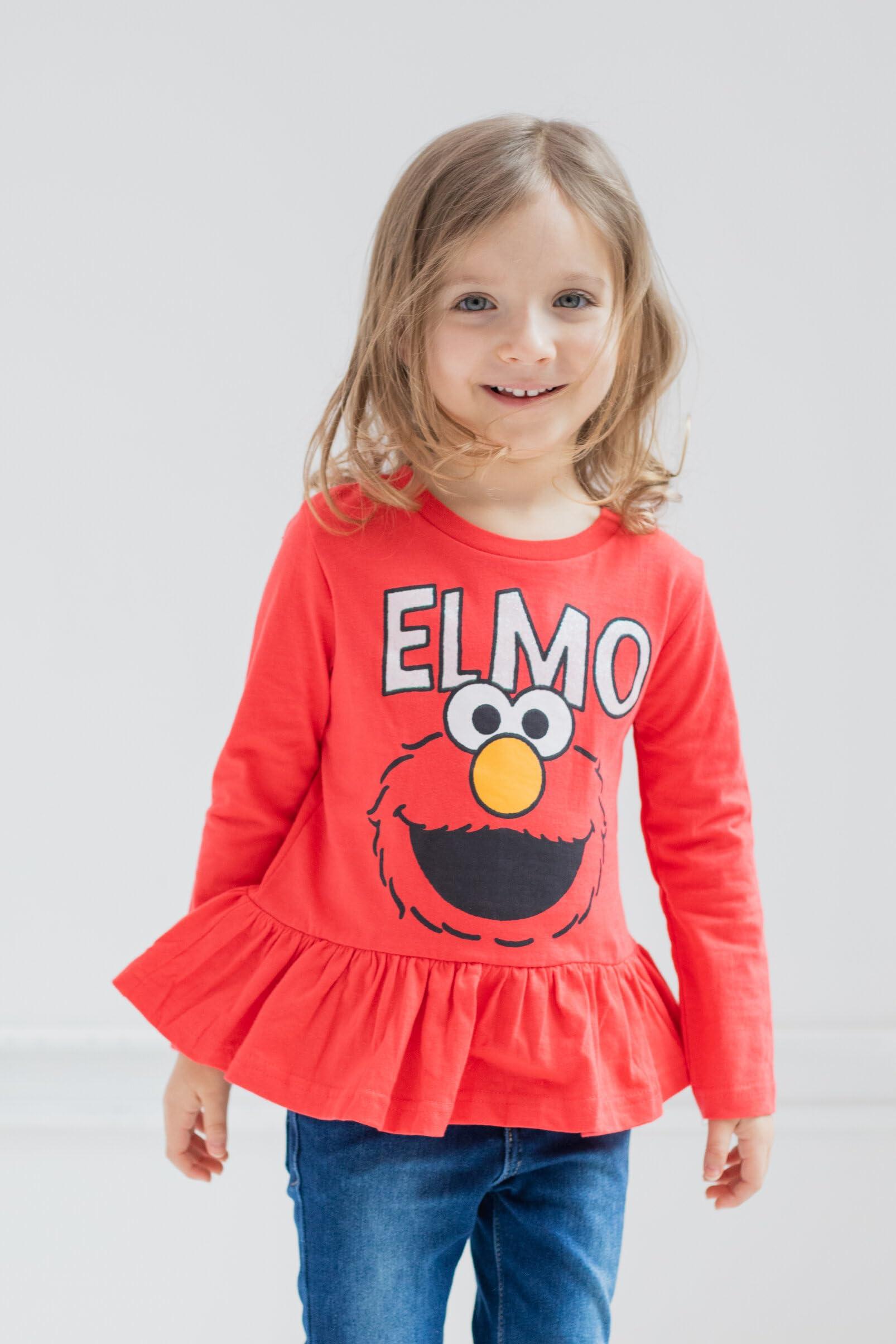 Sesame Street Sesame Street Elmo Toddler Girls 2 Pack T-Shirts Multicolored 3T